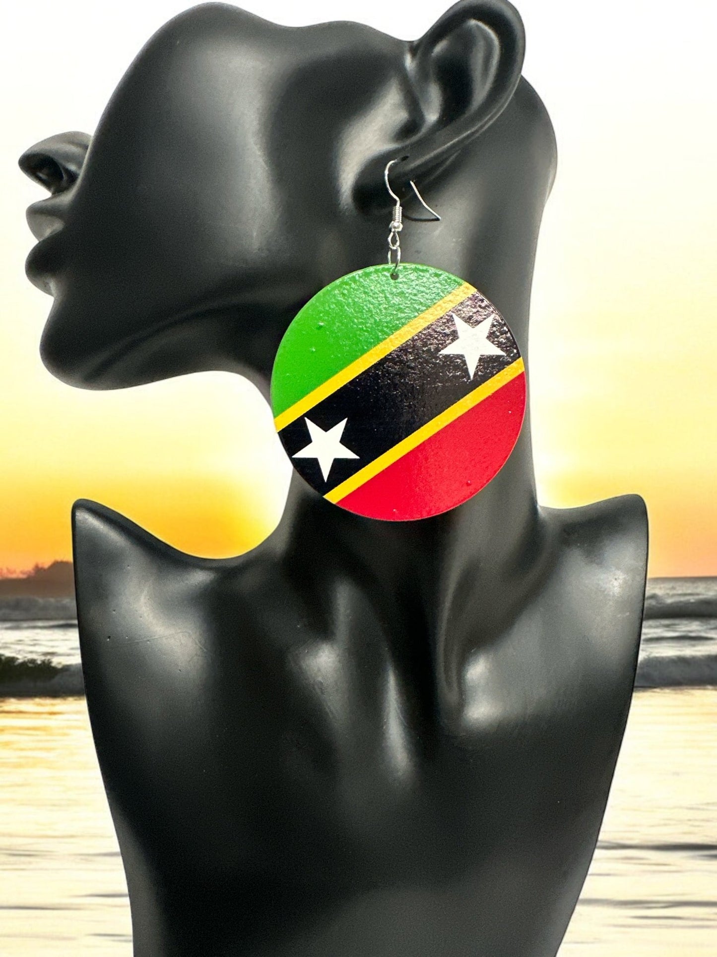 Double - Sided Caribbean Countries Bold Statement Dangle Earrings - Fatisha Boutique