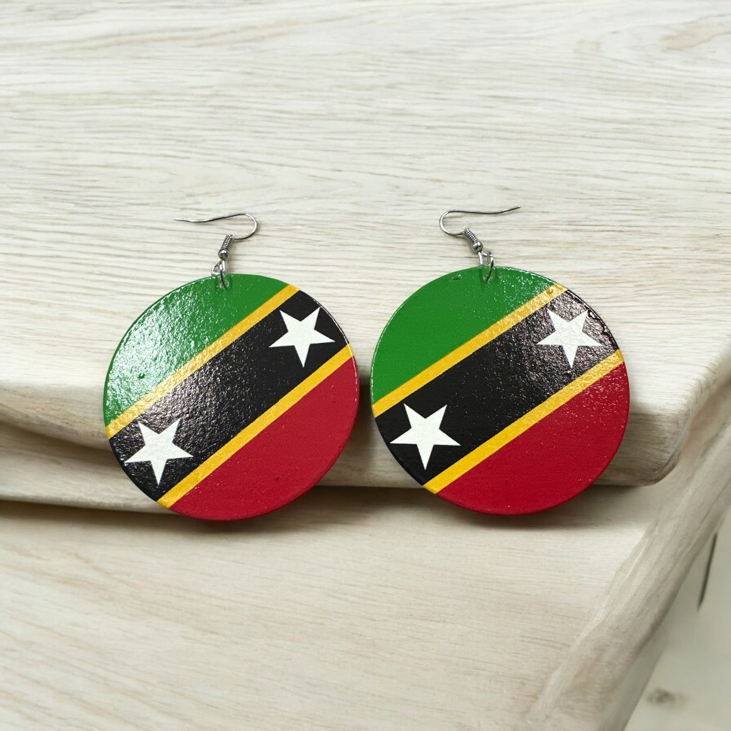Double - Sided Caribbean Countries Bold Statement Dangle Earrings - Fatisha Boutique