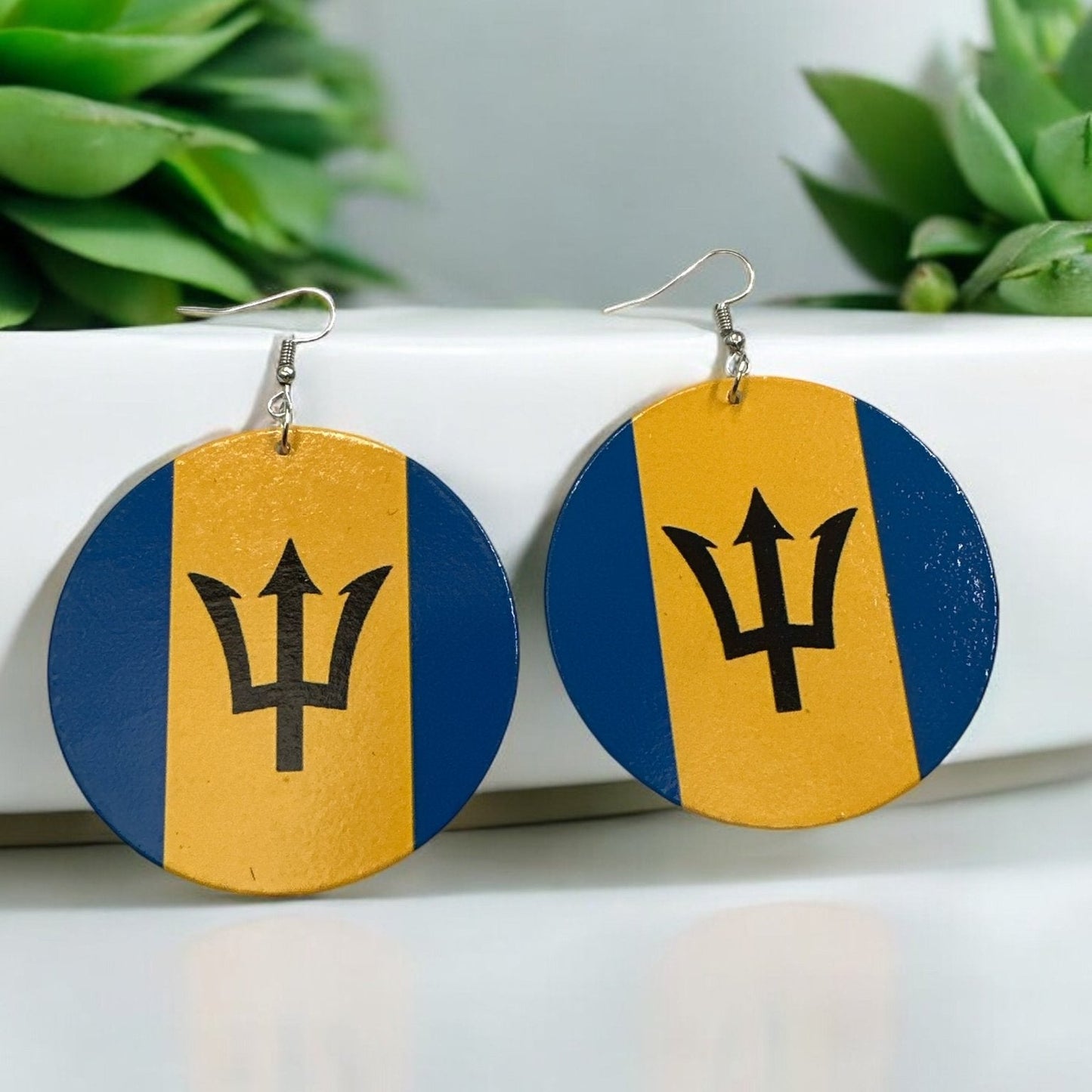 Double - Sided Caribbean Countries Bold Statement Dangle Earrings - Fatisha Boutique