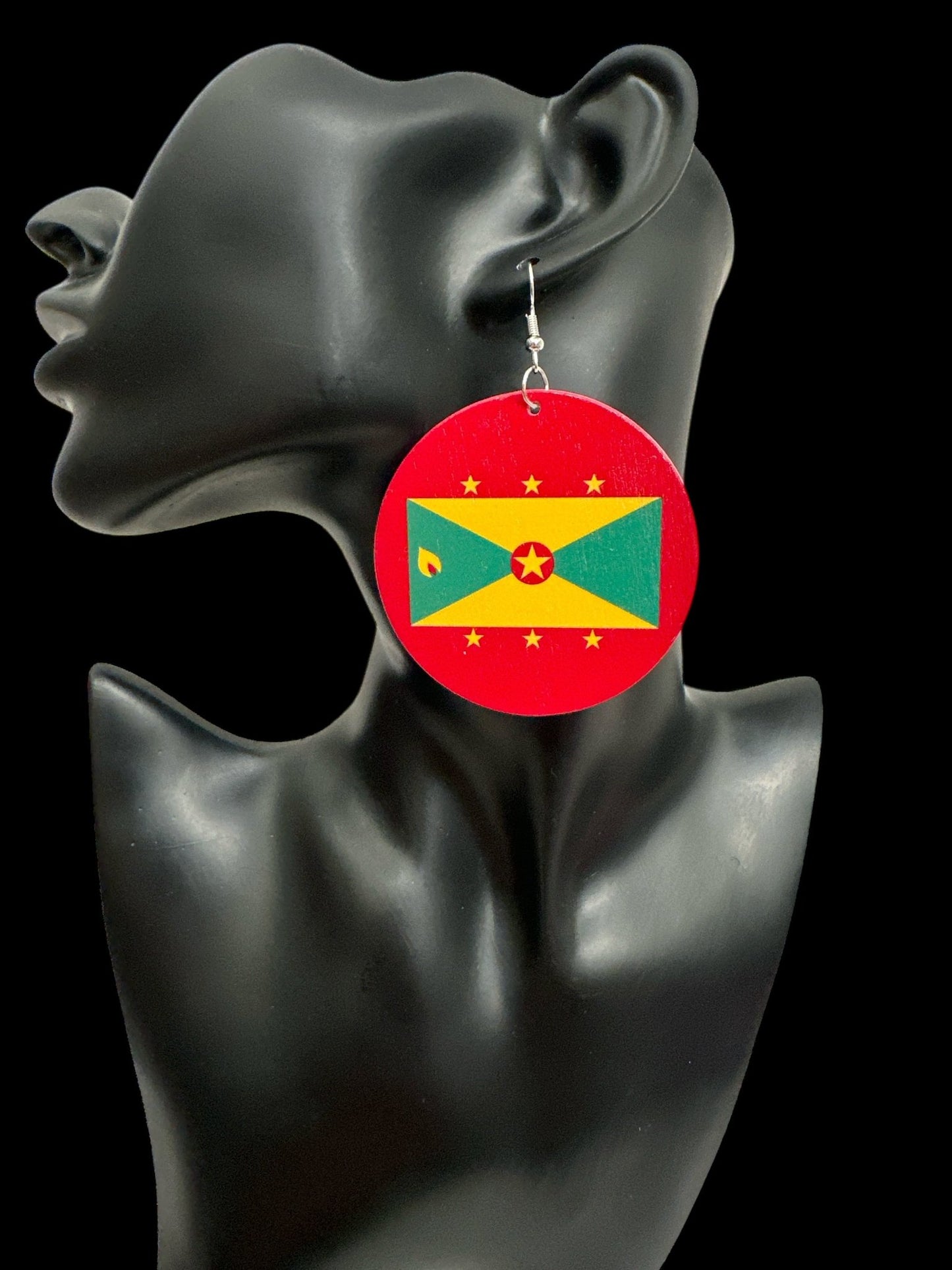Double - Sided Caribbean Countries Bold Statement Dangle Earrings - Fatisha Boutique