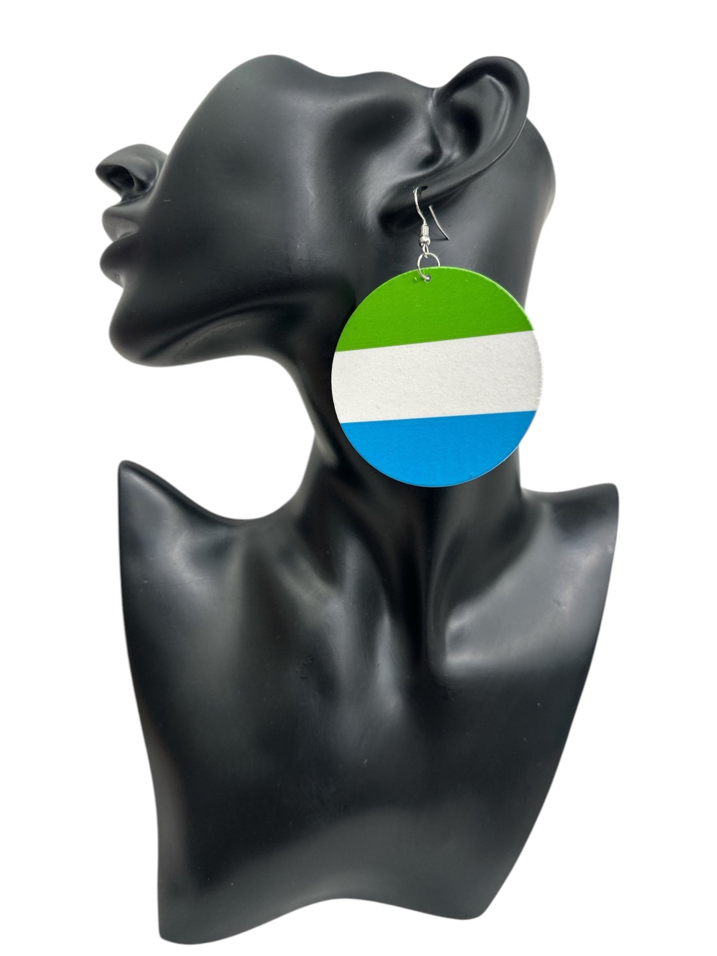 Double - Sided West African Countries Flags Print Round Dangle Earrings – Lightweight Statement Earrings for Women - Fatisha Boutique