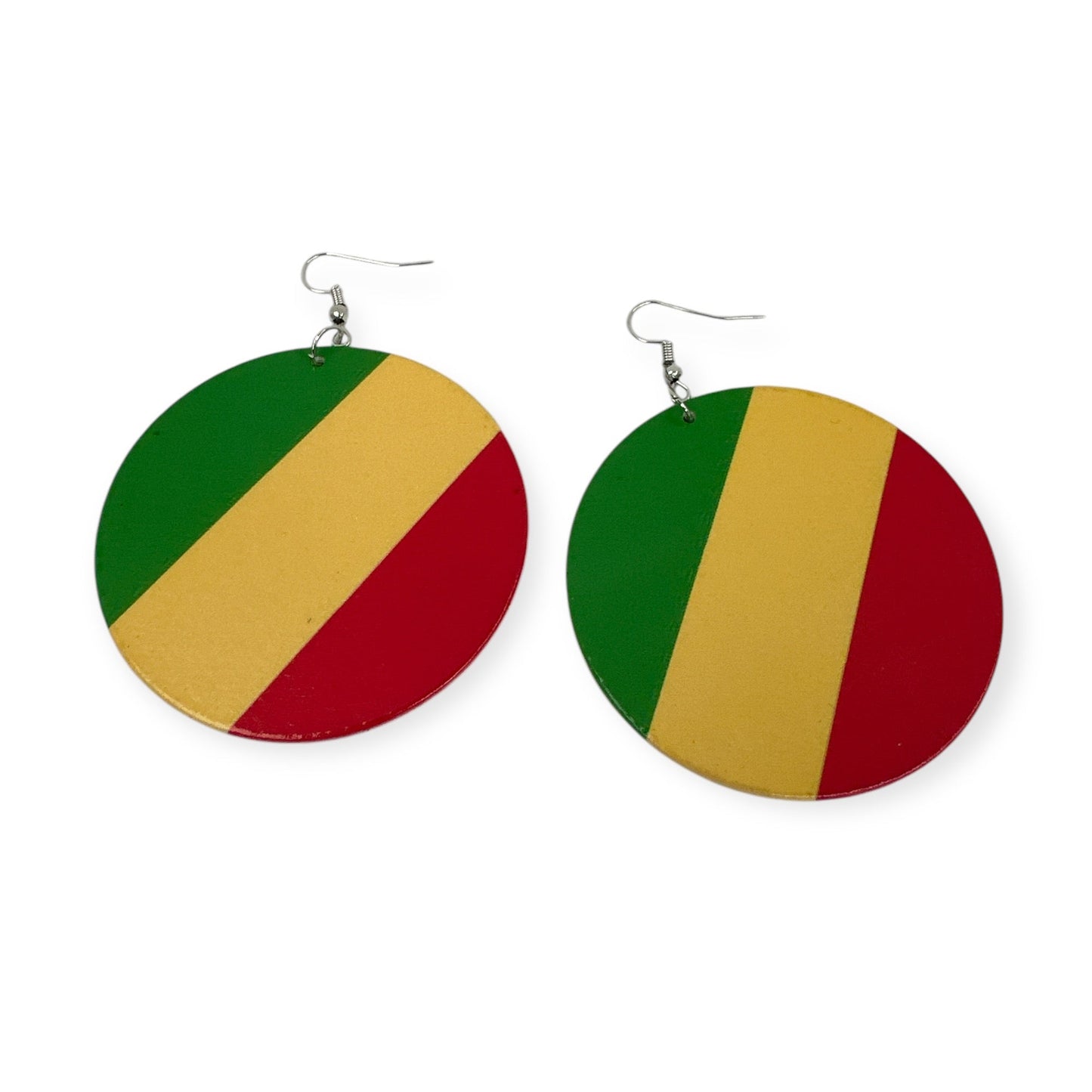 Double - Sided West African Countries Flags Print Round Dangle Earrings – Lightweight Statement Earrings for Women - Fatisha Boutique