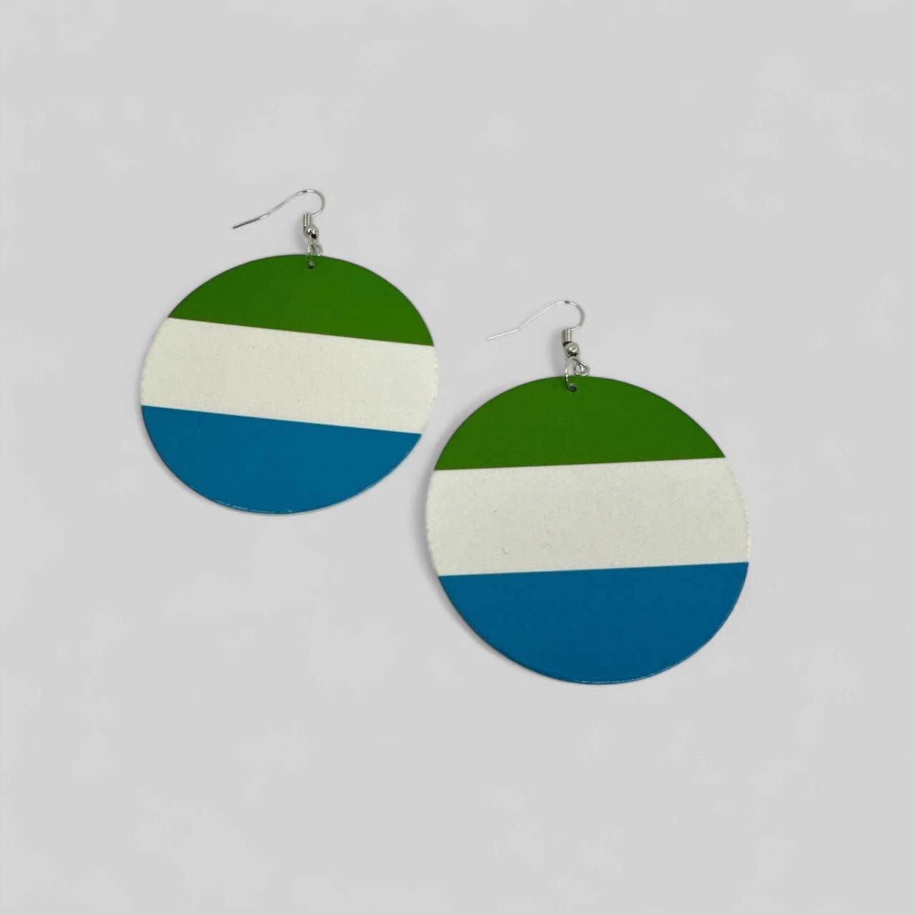 Double - Sided West African Countries Flags Print Round Dangle Earrings – Lightweight Statement Earrings for Women - Fatisha Boutique