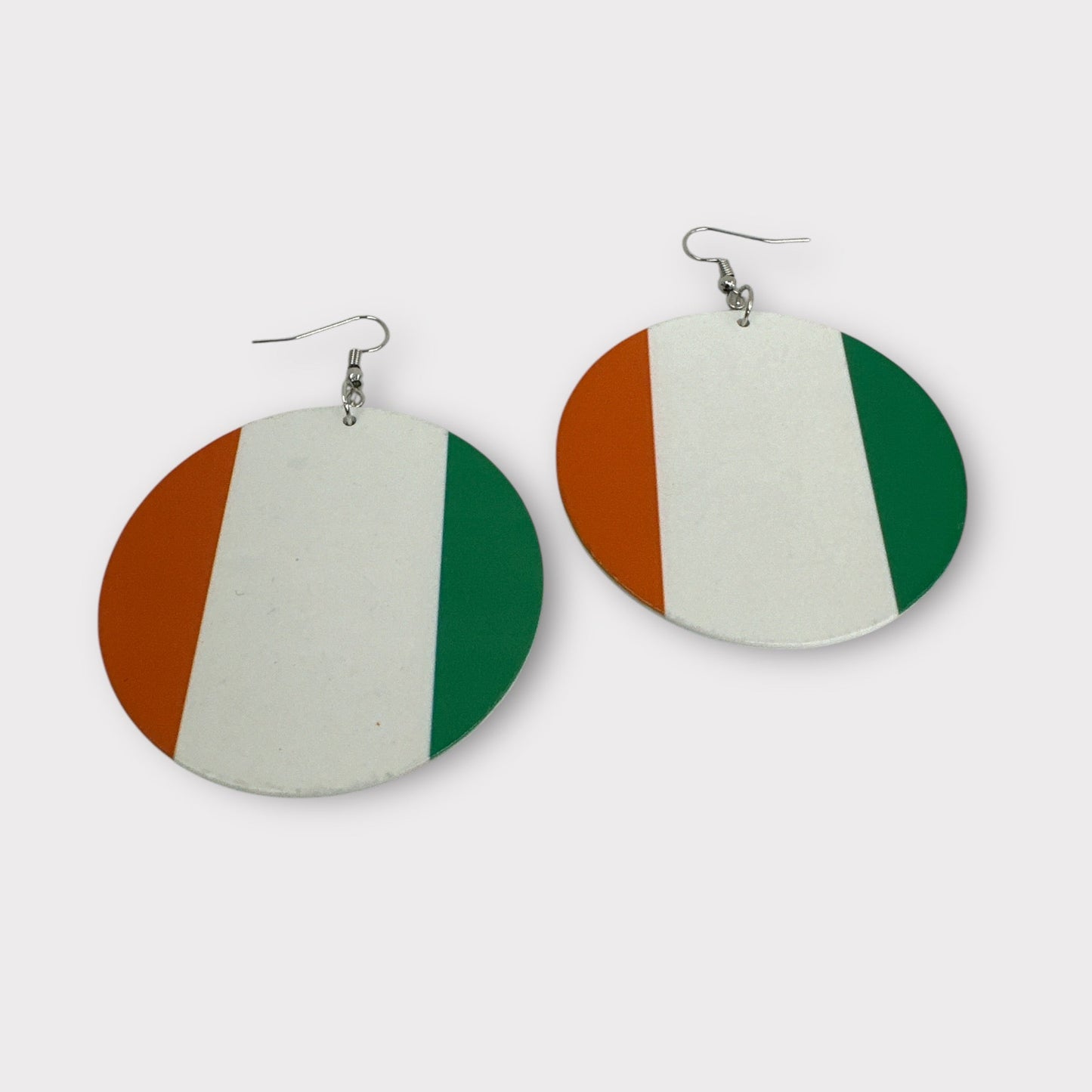 Double - Sided West African Countries Flags Print Round Dangle Earrings – Lightweight Statement Earrings for Women - Fatisha Boutique