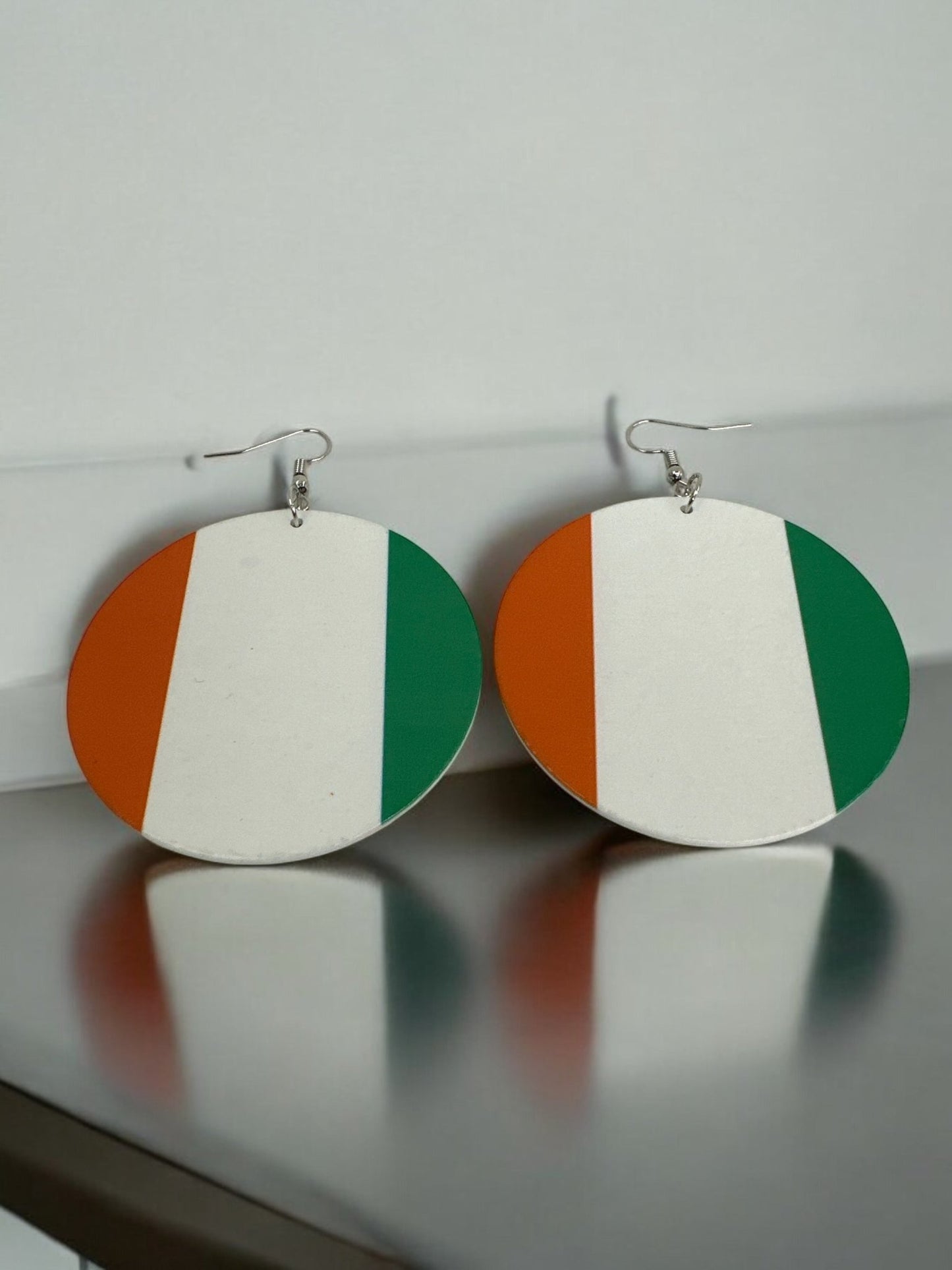 Double - Sided West African Countries Flags Print Round Dangle Earrings – Lightweight Statement Earrings for Women - Fatisha Boutique