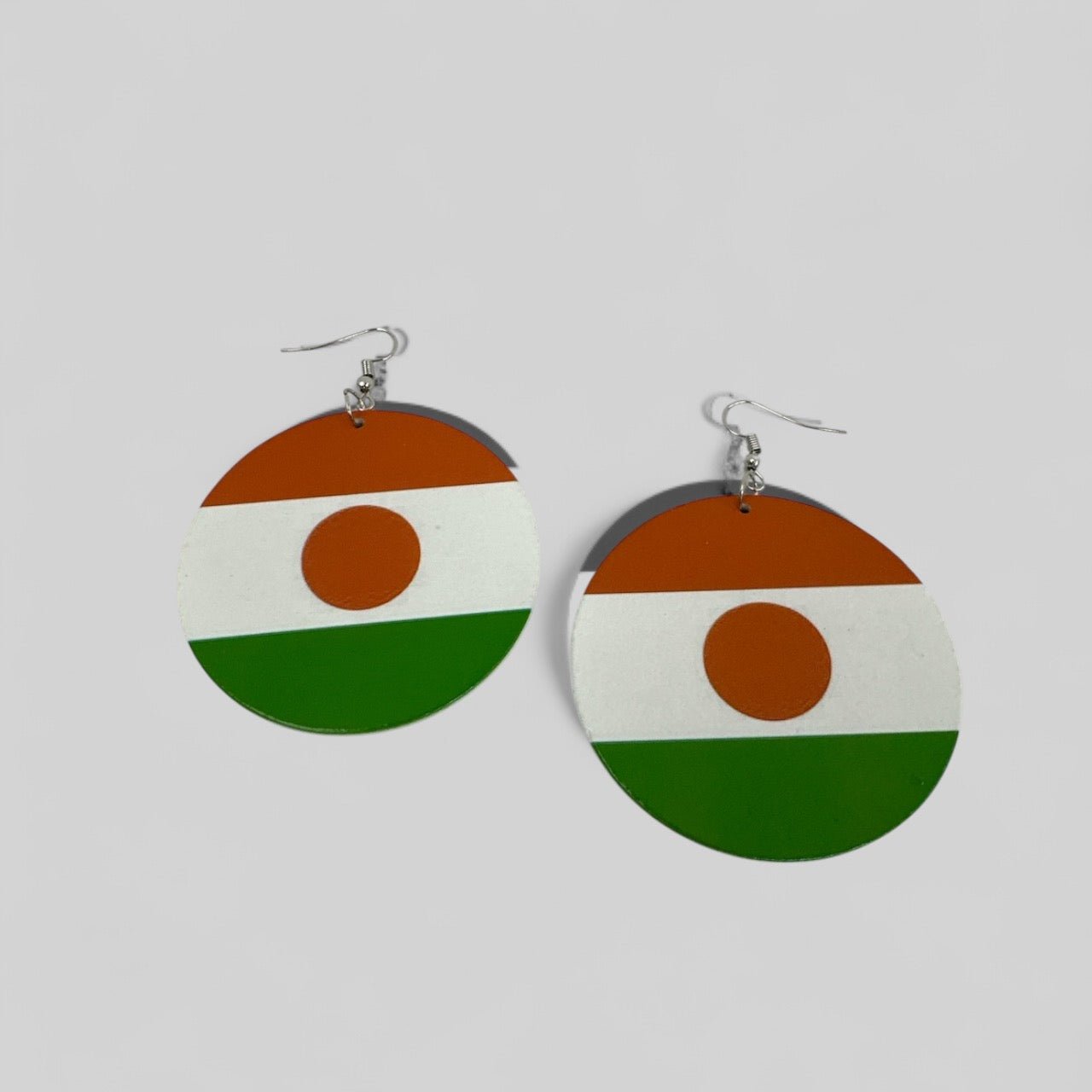 Double - Sided West African Countries Flags Print Round Dangle Earrings – Lightweight Statement Earrings for Women - Fatisha Boutique