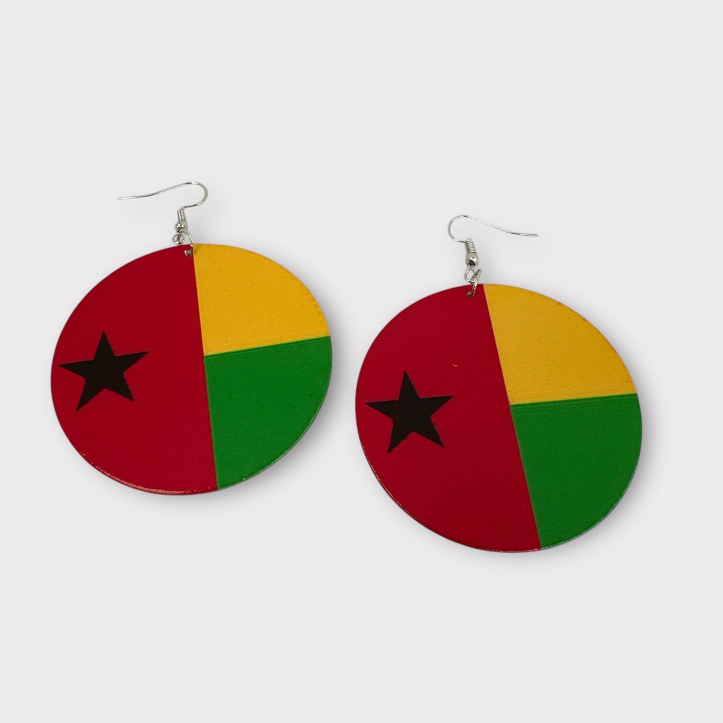 Double - Sided West African Countries Flags Print Round Dangle Earrings – Lightweight Statement Earrings for Women - Fatisha Boutique