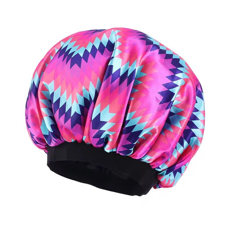 Doubled Layered Revisable Ankara Satin Silk Bonnet Caps - Fatisha Boutique