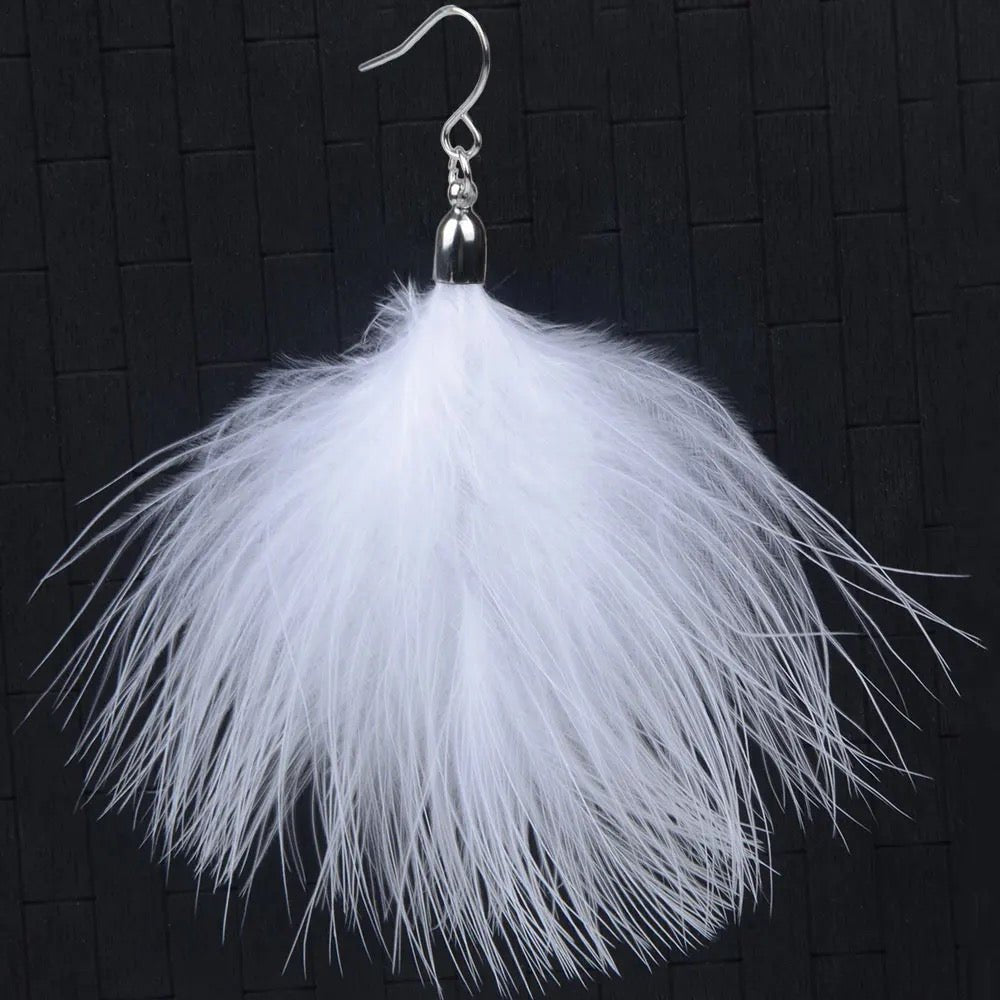 Drop Earrings with Fluffy Pom Pom – Cute & Fun Statement Jewellery - Fatisha Boutique