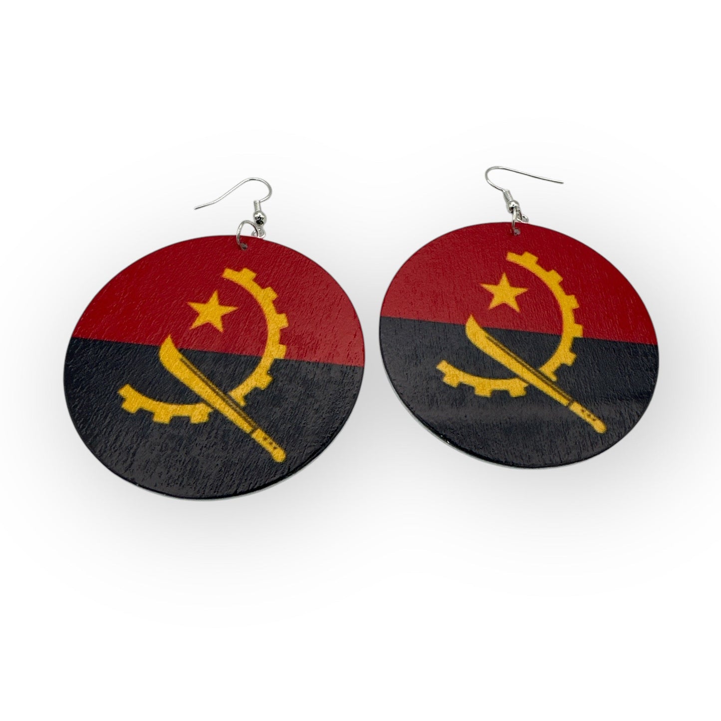 East African Country Flags Wooden Dangle Earrings – Uganda, Kenya, Tanzania, Angola, and DR Congo Flag Earrings - Fatisha Boutique
