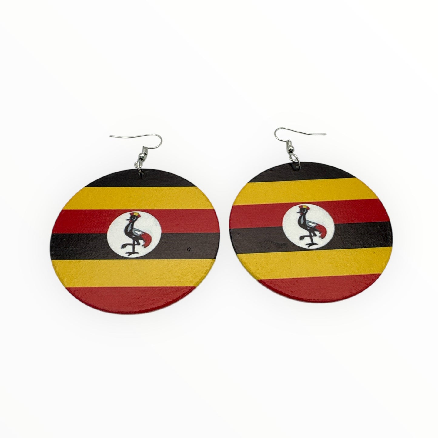 East African Country Flags Wooden Dangle Earrings – Uganda, Kenya, Tanzania, Angola, and DR Congo Flag Earrings - Fatisha Boutique
