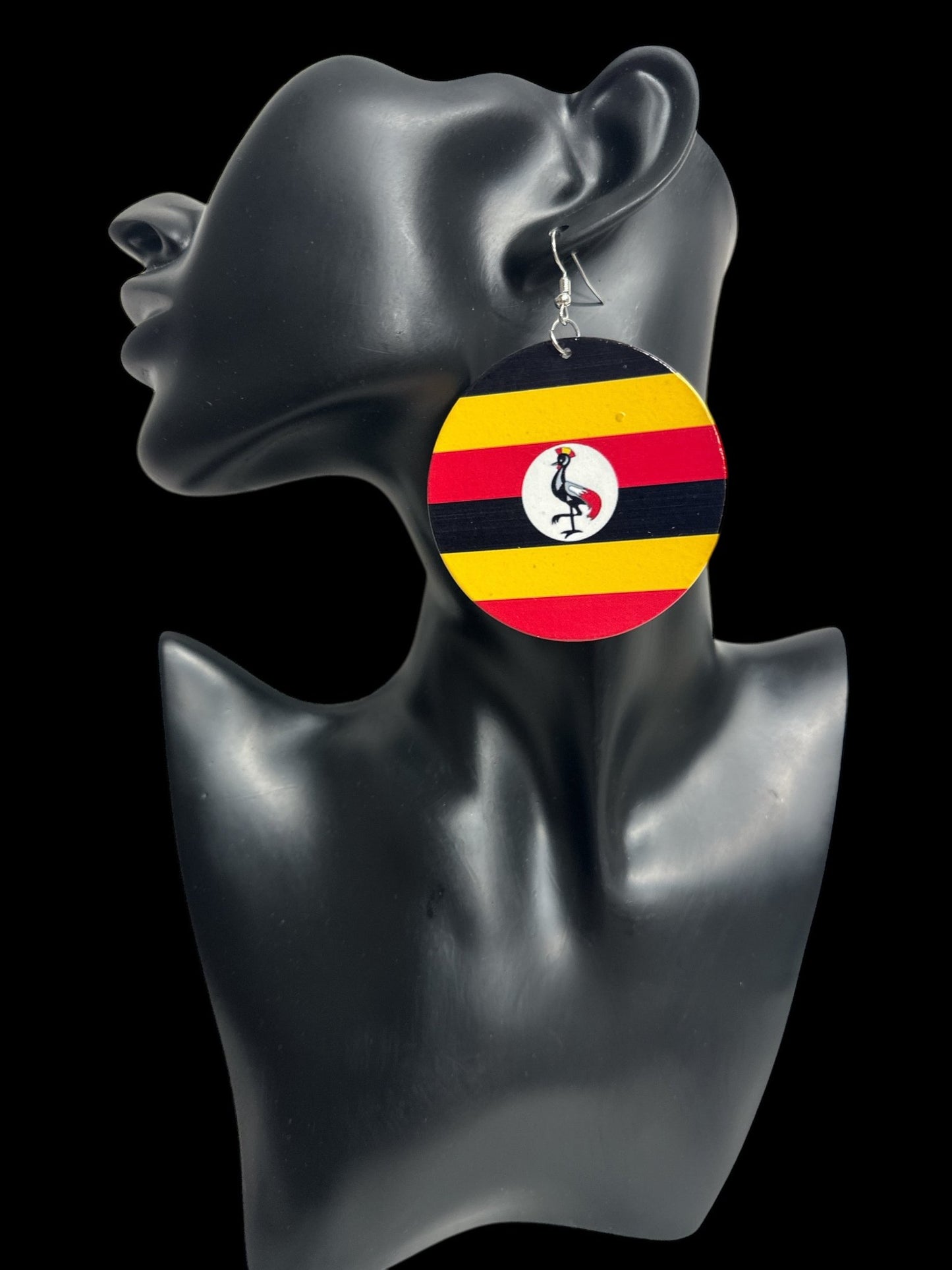 East African Country Flags Wooden Dangle Earrings – Uganda, Kenya, Tanzania, Angola, and DR Congo Flag Earrings - Fatisha Boutique