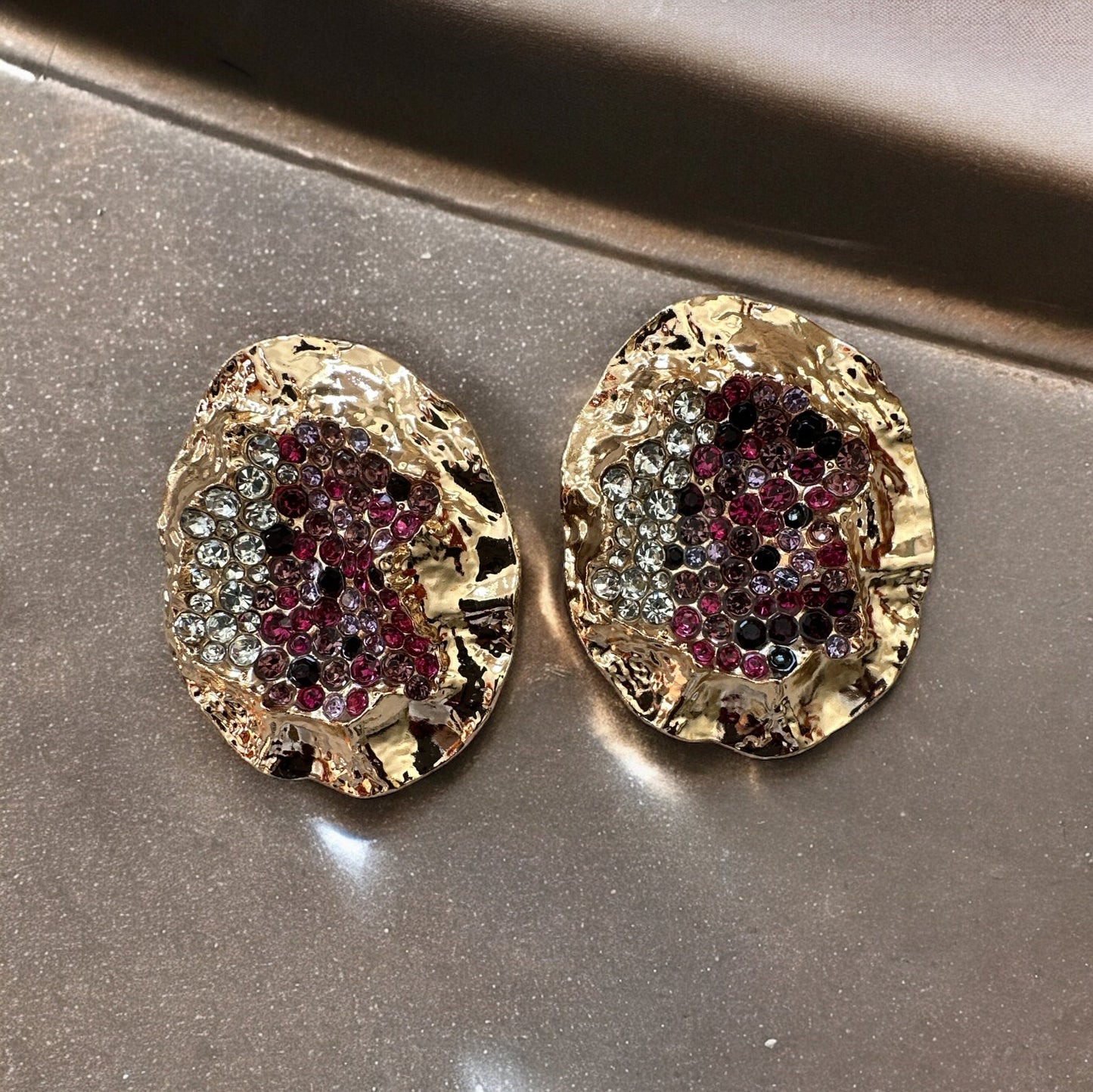 Elegant Bohemian Alloy Crystal Centred Statement Stud Drop Earrings - Fatisha Boutique