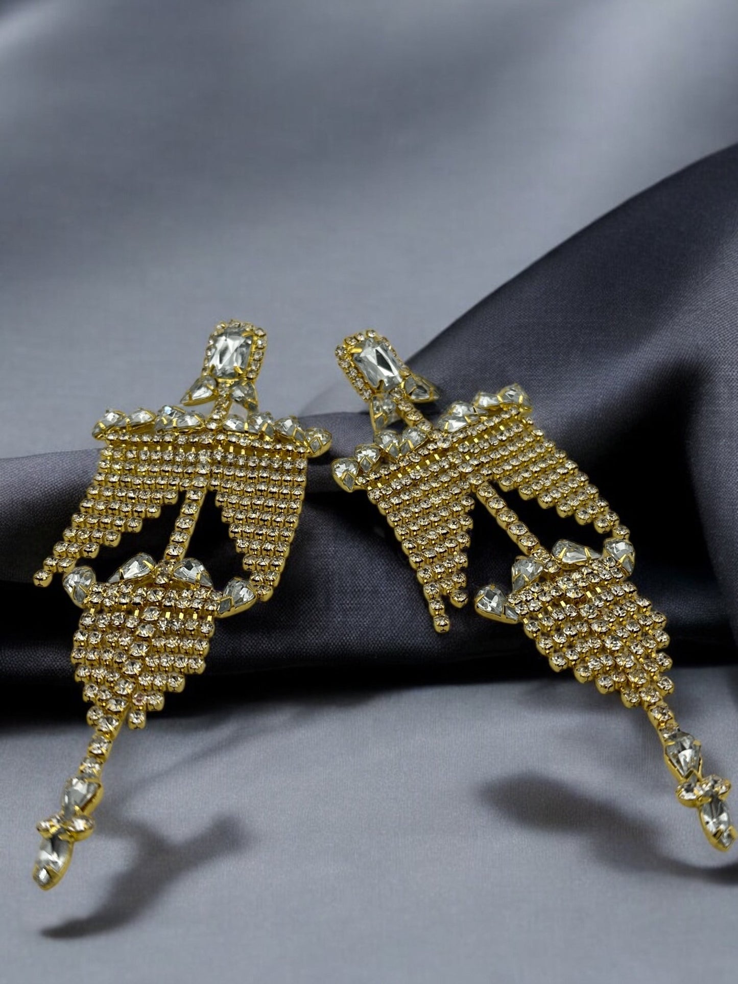 Elegant Chandelier Crystal Earrings – Statement Bridal and Evening Jewellery - Fatisha Boutique
