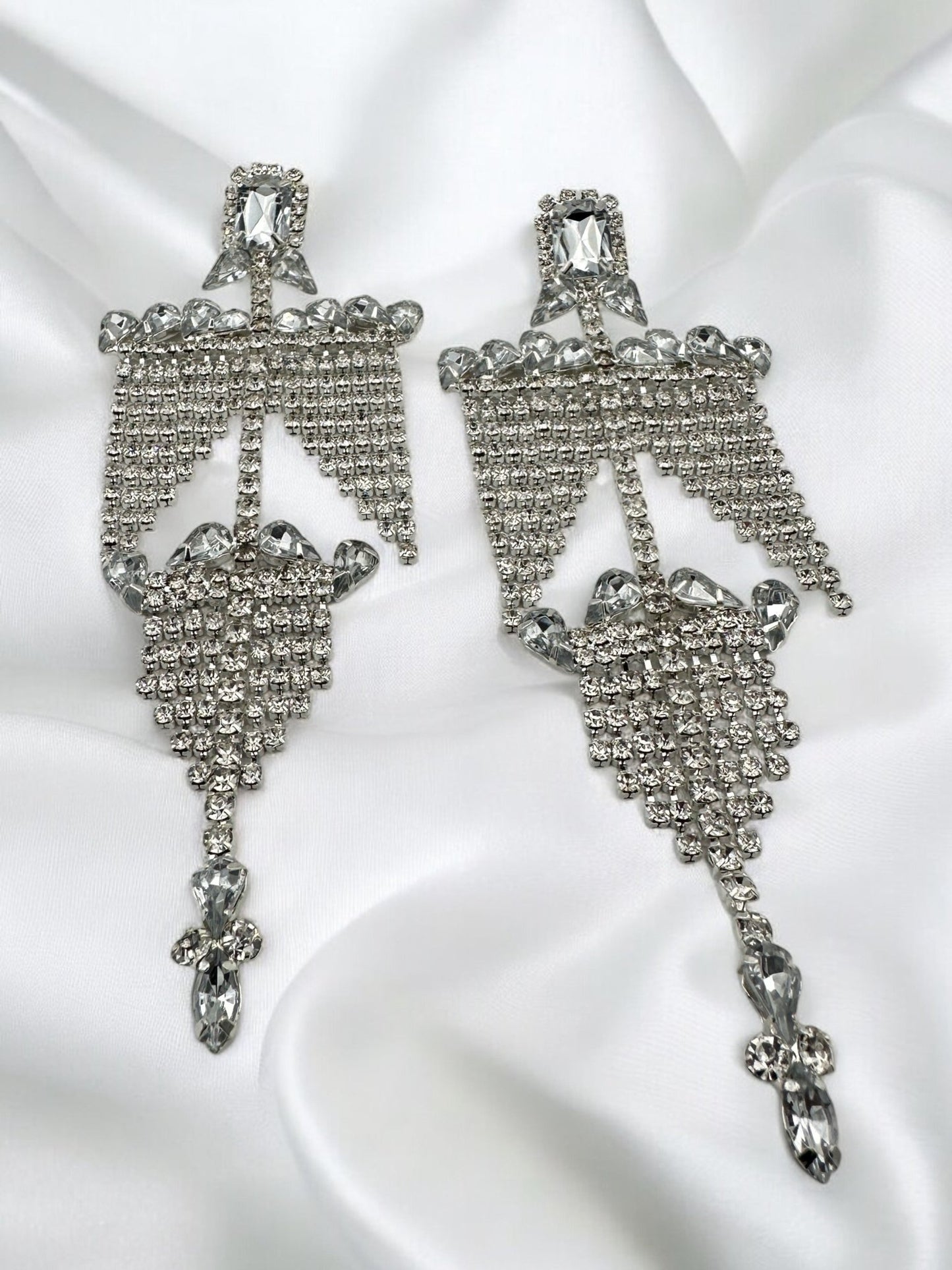 Elegant Chandelier Crystal Earrings – Statement Bridal and Evening Jewellery - Fatisha Boutique