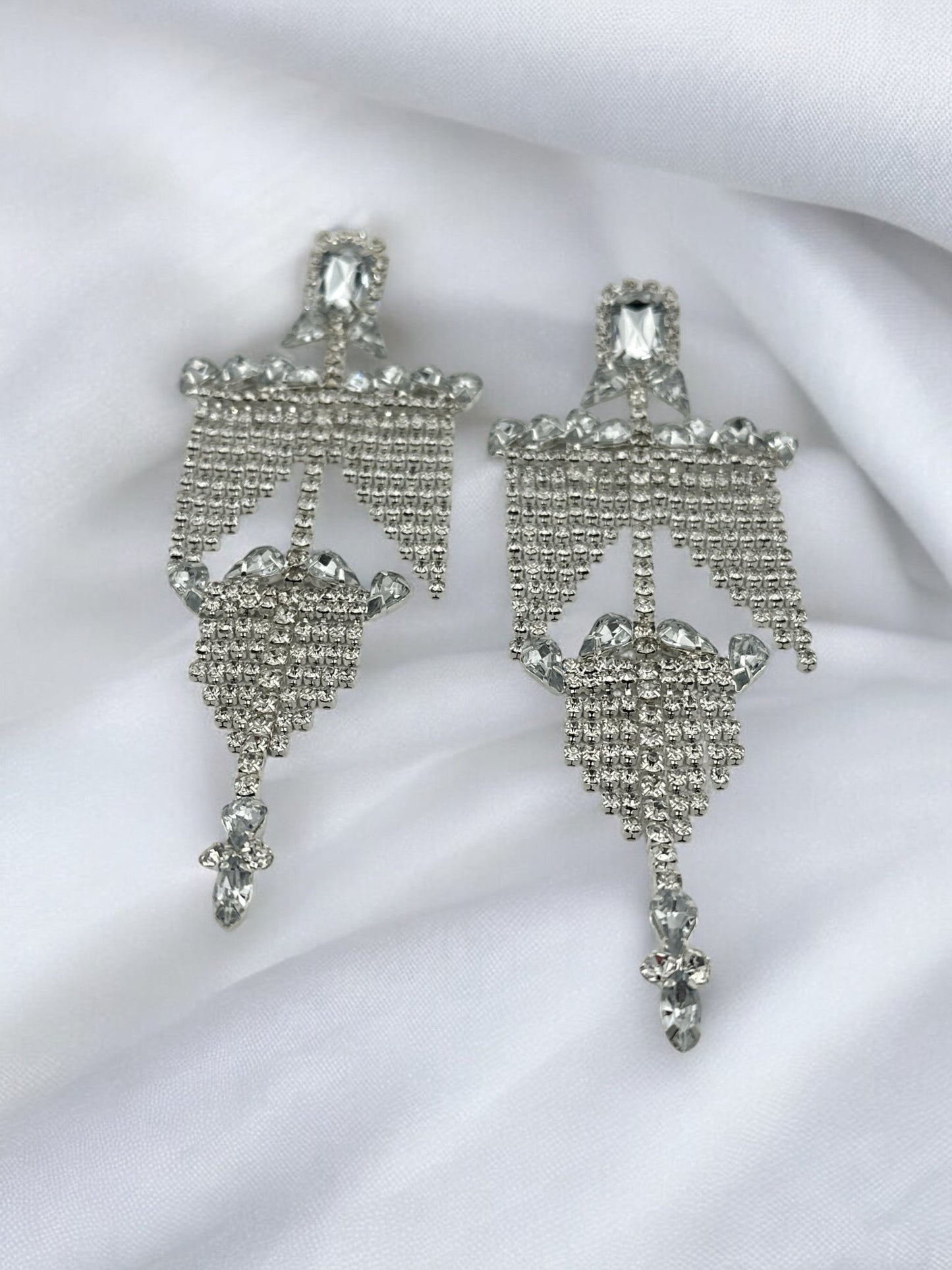 Elegant Chandelier Crystal Earrings – Statement Bridal and Evening Jewellery - Fatisha Boutique