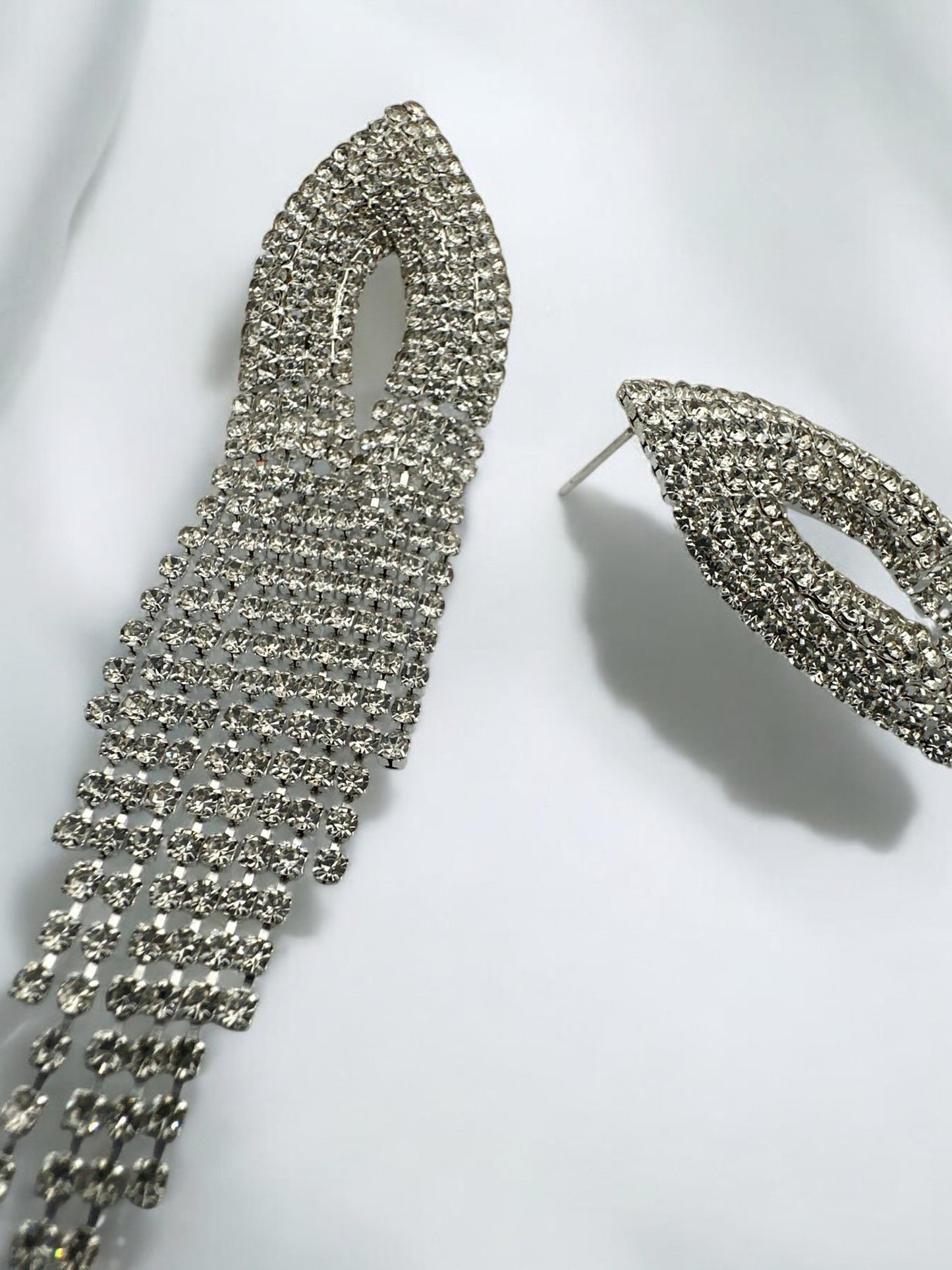 Elegant Crystal Diamante Rhinestone Tassels Stud Earrings - Fatisha Boutique