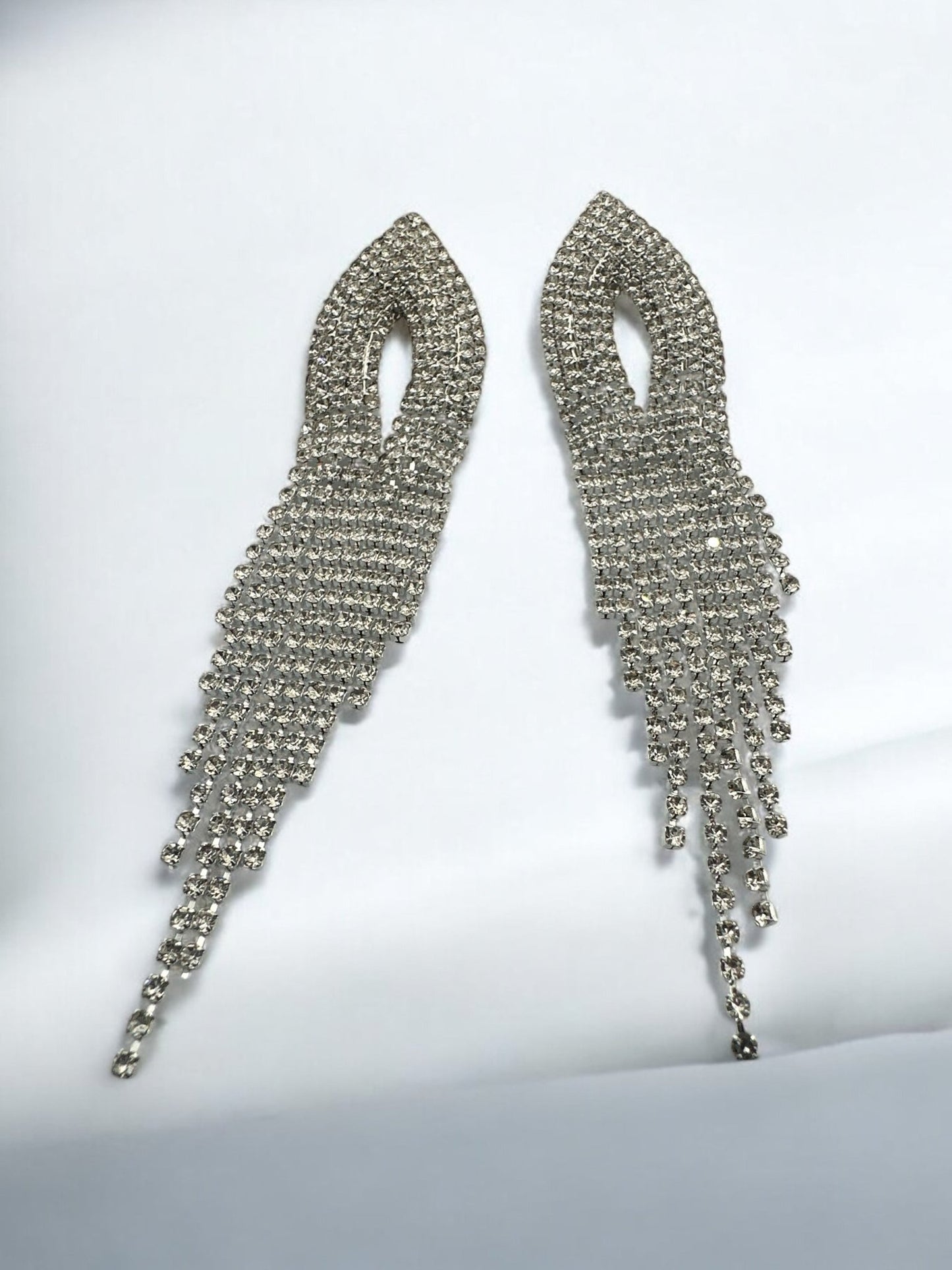 Elegant Crystal Diamante Rhinestone Tassels Stud Earrings - Fatisha Boutique