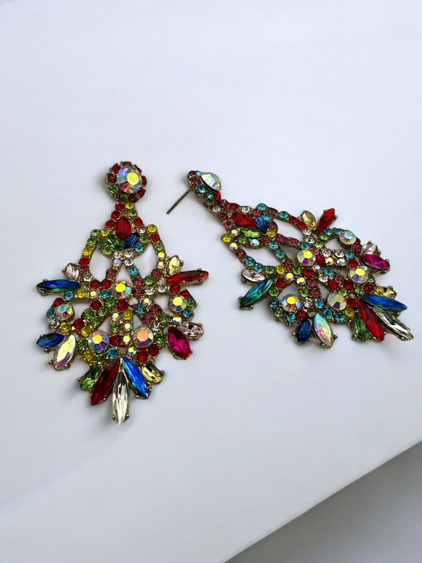Elegant Diamante Rhinestone Dangle Earrings – Sparkling Statement Earrings for Women – Crystal Drop Earrings - Fatisha Boutique