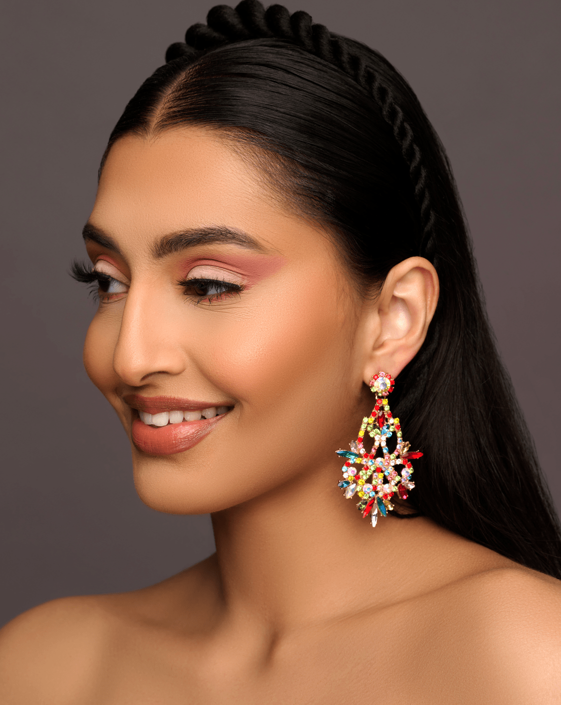 Elegant Diamante Rhinestone Dangle Earrings – Sparkling Statement Earrings for Women – Crystal Drop Earrings - Fatisha Boutique