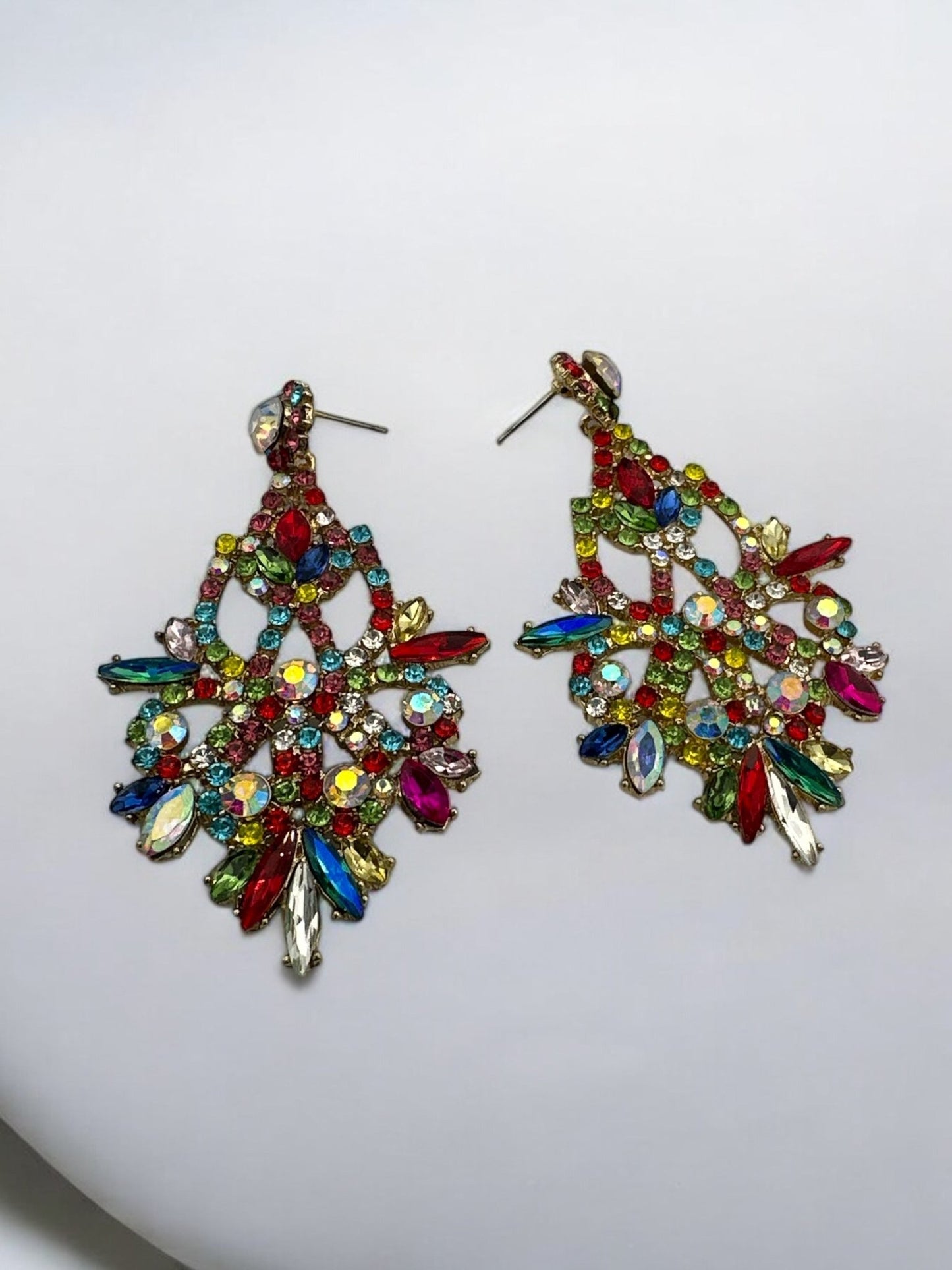 Elegant Diamante Rhinestone Dangle Earrings – Sparkling Statement Earrings for Women – Crystal Drop Earrings - Fatisha Boutique