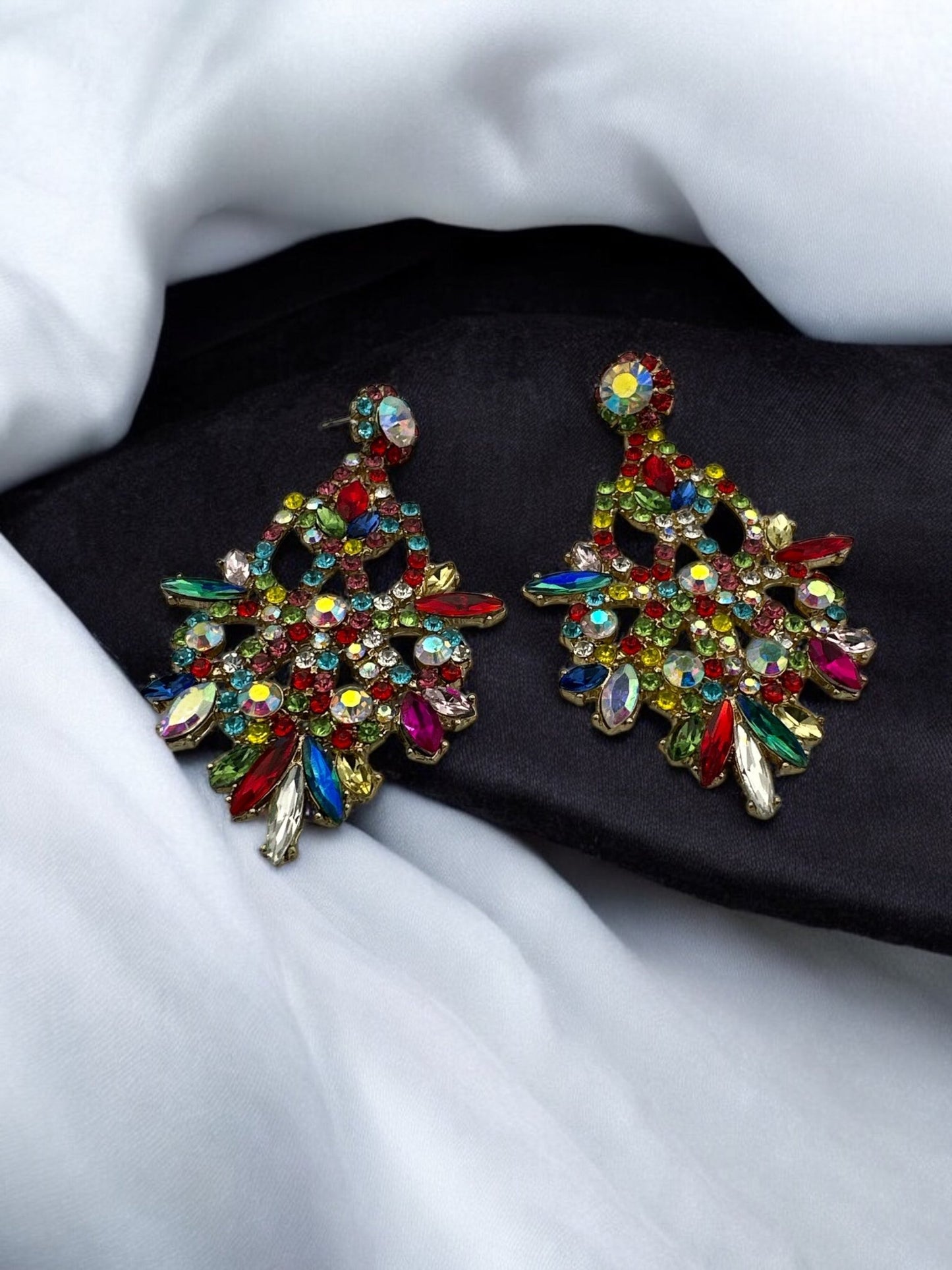 Elegant Diamante Rhinestone Dangle Earrings – Sparkling Statement Earrings for Women – Crystal Drop Earrings - Fatisha Boutique