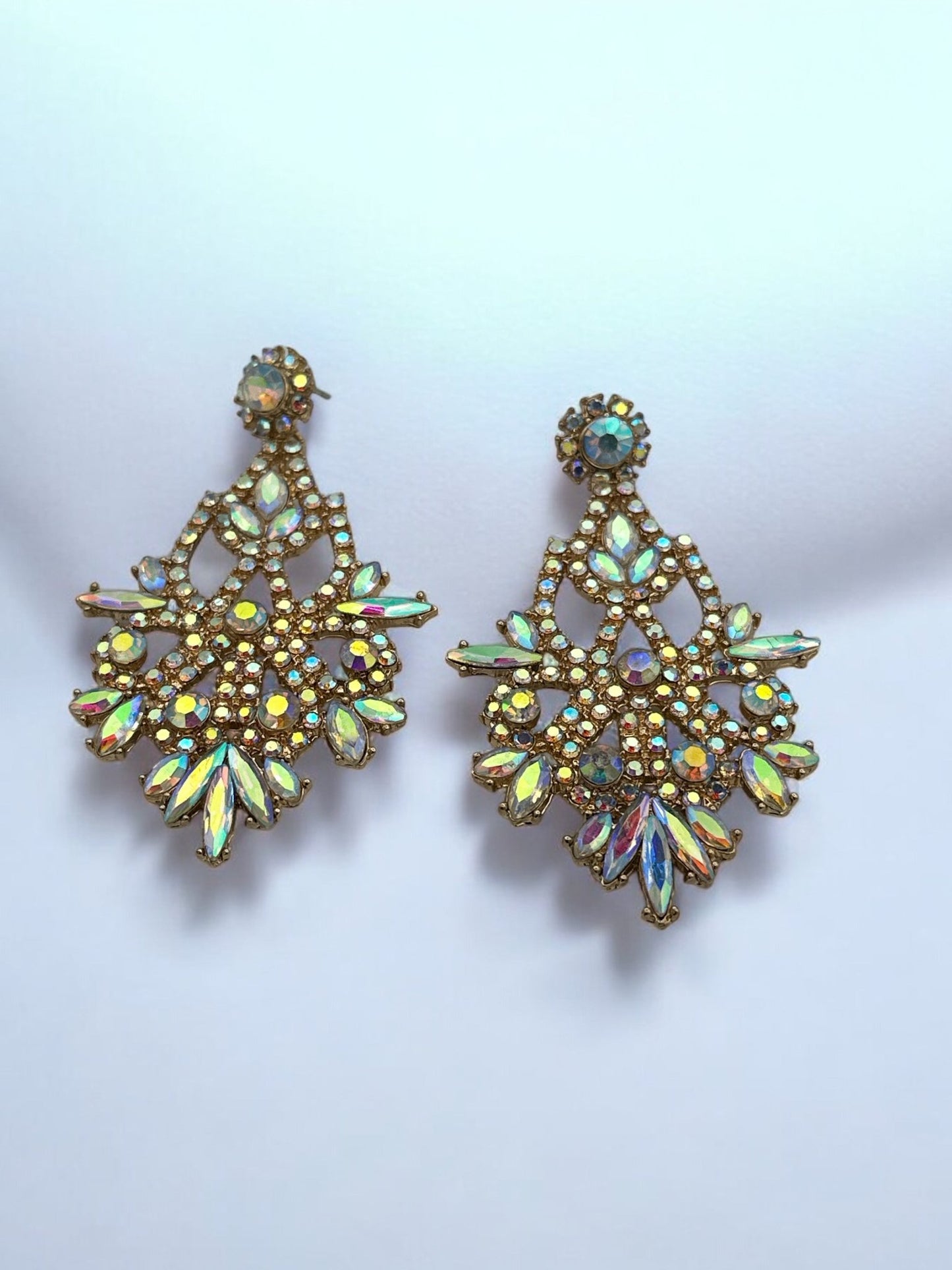 Elegant Diamante Rhinestone Dangle Earrings – Sparkling Statement Earrings for Women – Crystal Drop Earrings - Fatisha Boutique