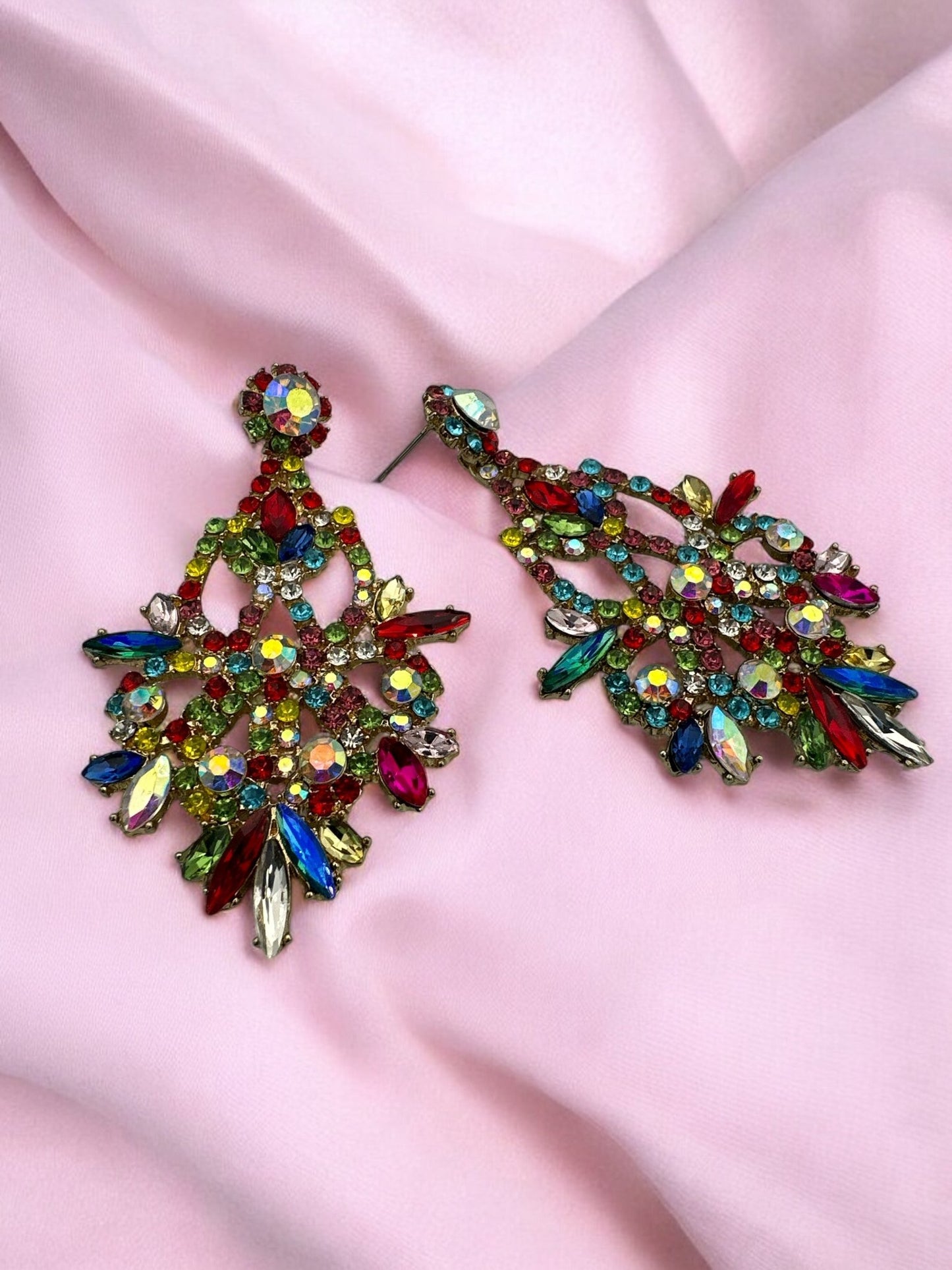 Elegant Diamante Rhinestone Dangle Earrings – Sparkling Statement Earrings for Women – Crystal Drop Earrings - Fatisha Boutique