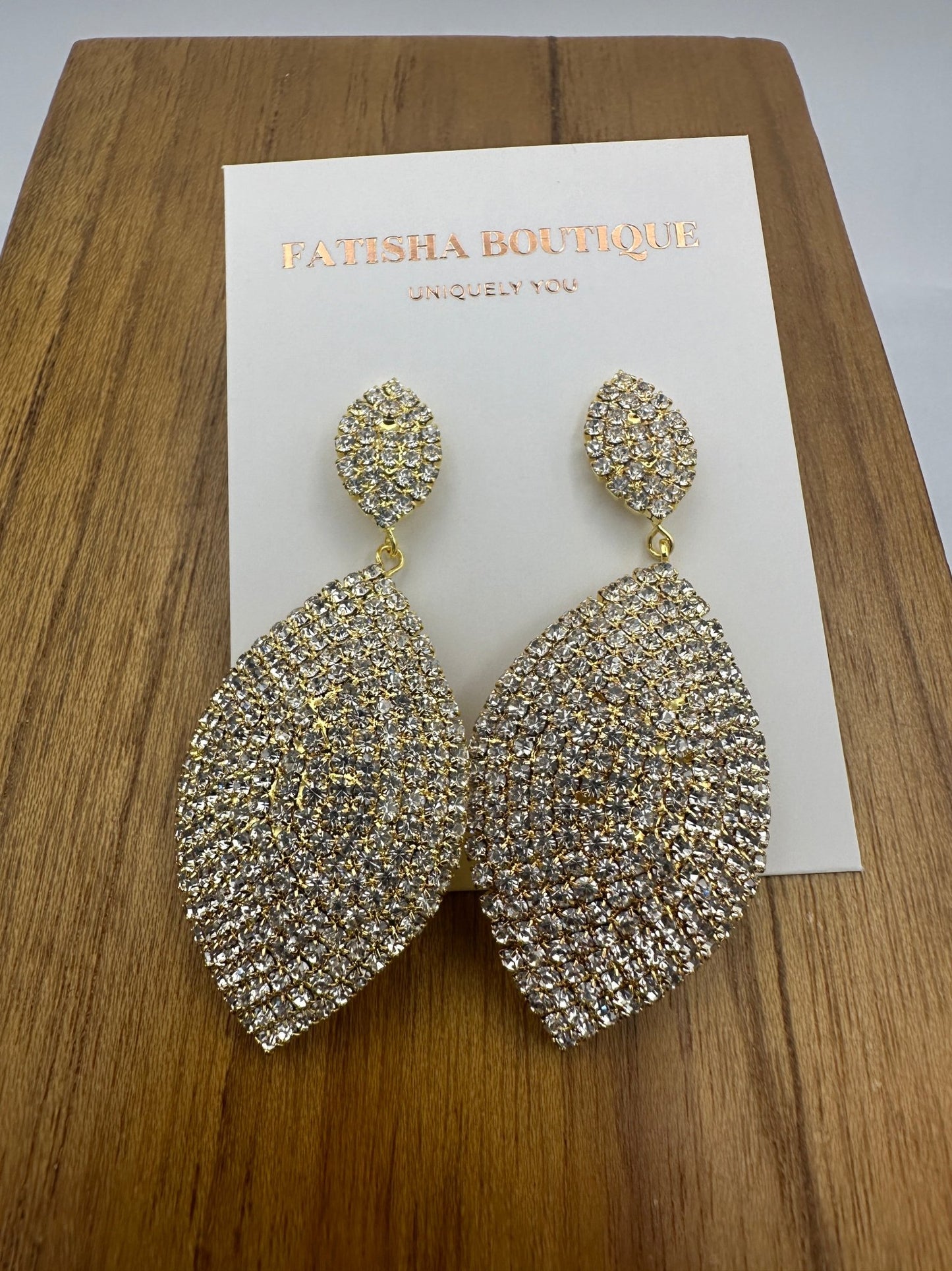 Elegant Diamante Rhinestone Teardrop Dangle Earrings - Fatisha Boutique