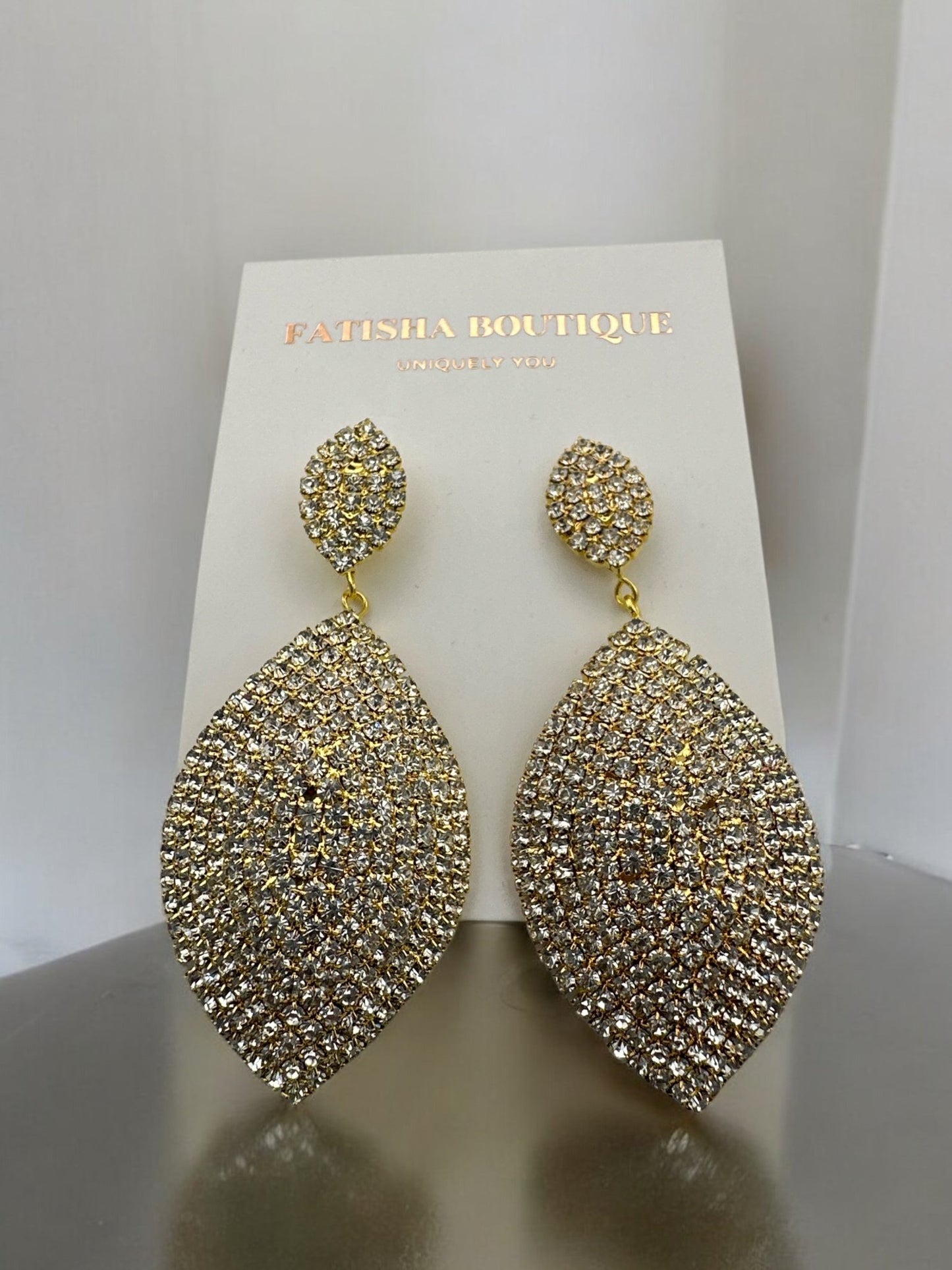 Elegant Diamante Rhinestone Teardrop Dangle Earrings - Fatisha Boutique