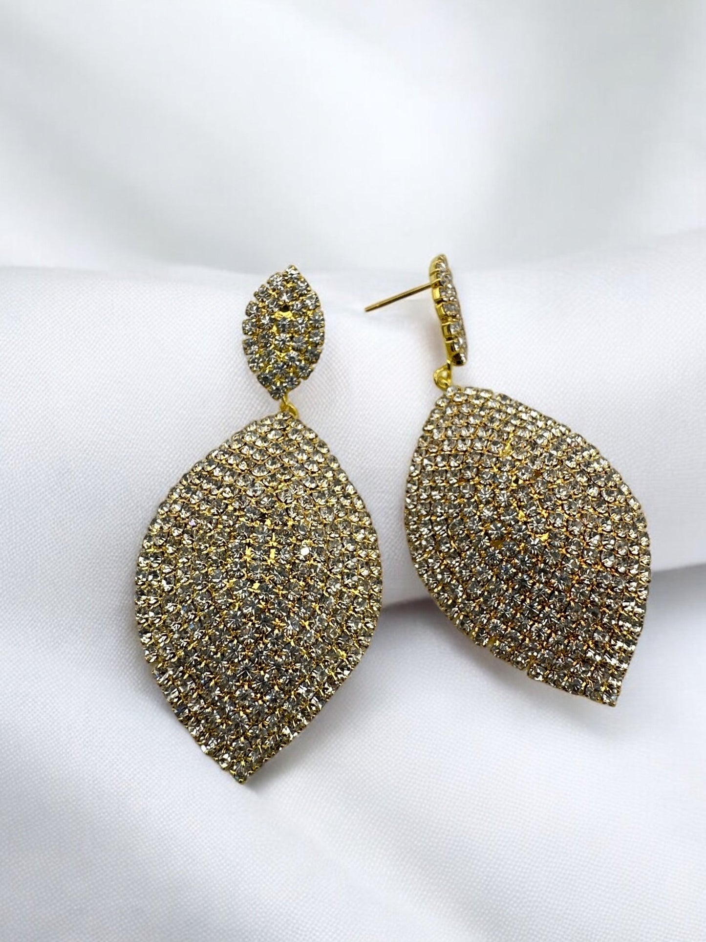 Elegant Diamante Rhinestone Teardrop Dangle Earrings - Fatisha Boutique