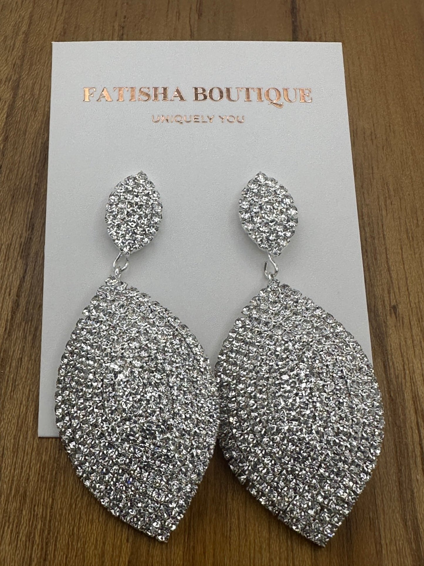 Elegant Diamante Rhinestone Teardrop Dangle Earrings - Fatisha Boutique