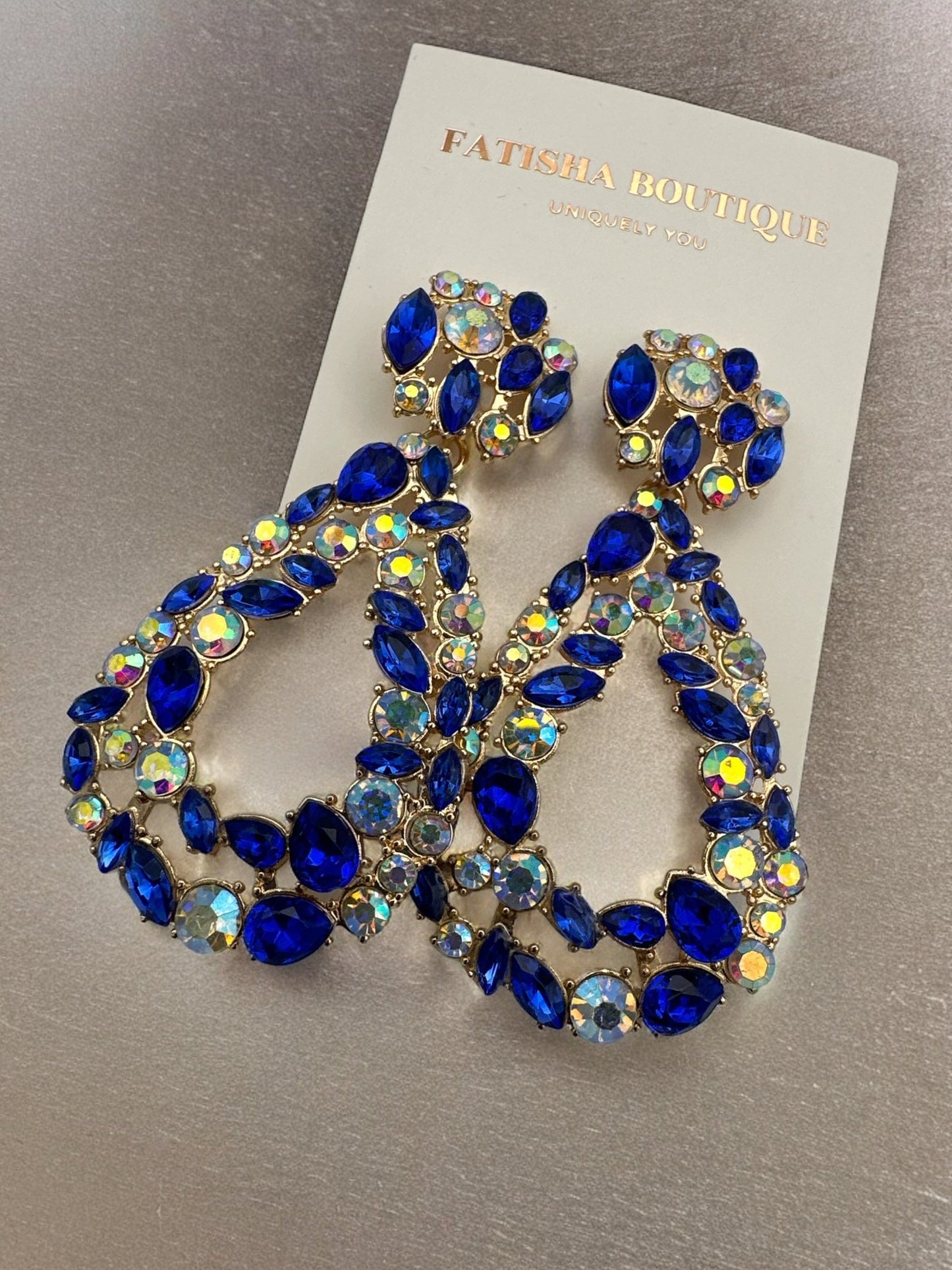 Elegant Diamante Sparkle Rhinestone Crystal Teardrop Earrings - Fatisha Boutique