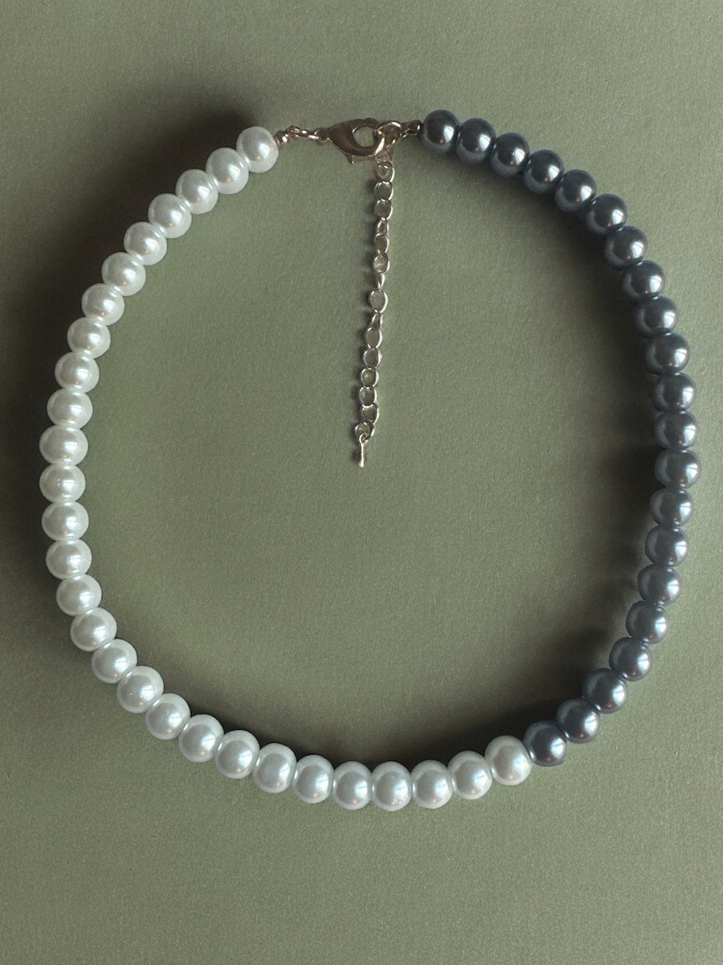 Elegant Faux Pearl Two Tones Choker Necklace - Fatisha Boutique