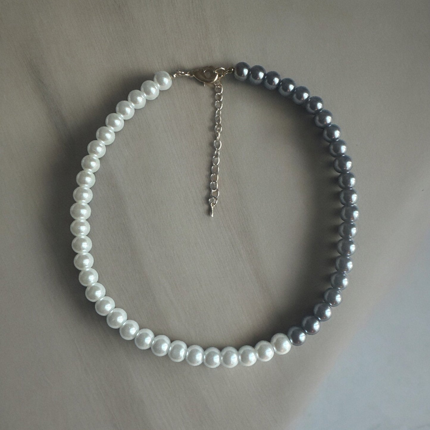 Elegant Faux Pearl Two Tones Choker Necklace - Fatisha Boutique
