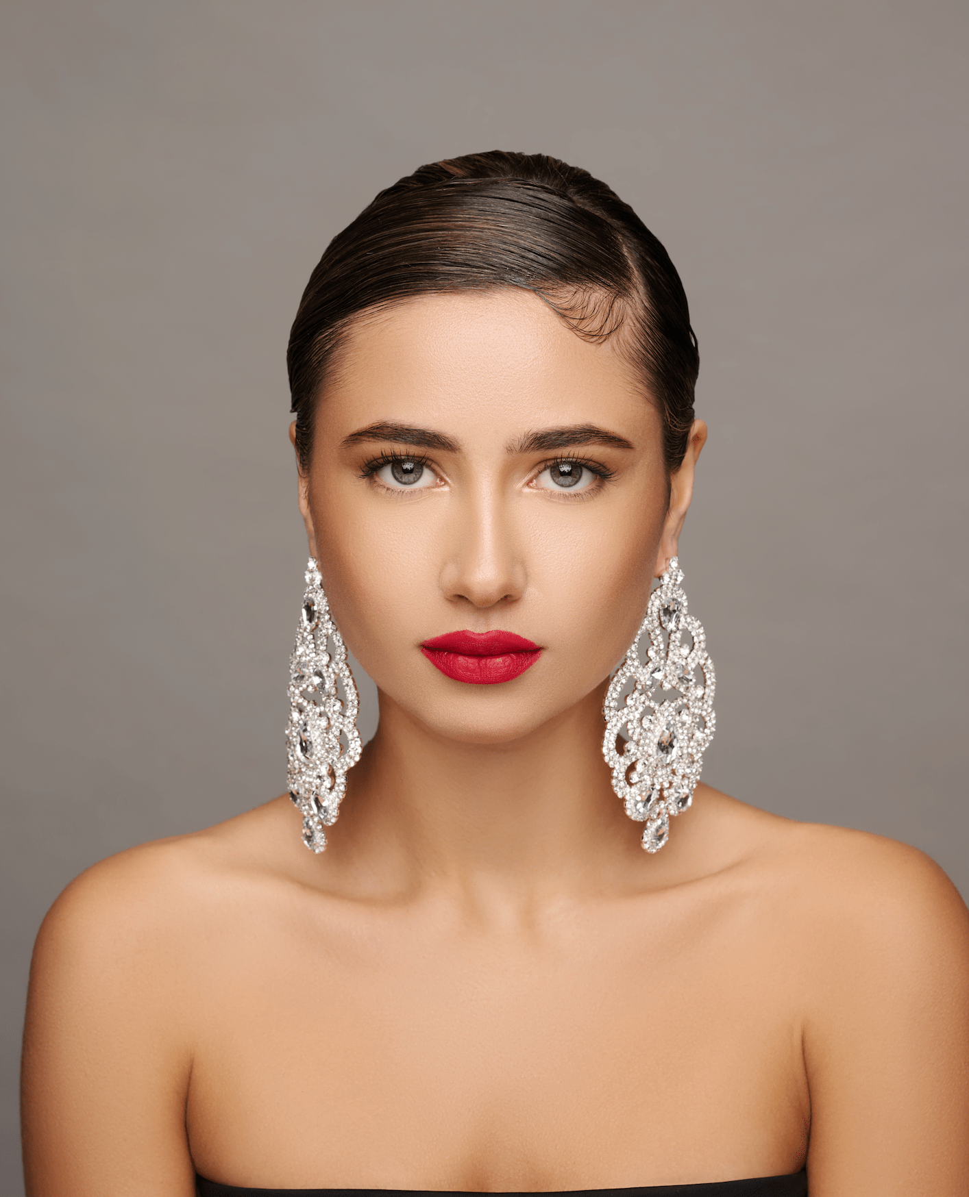 Elegant Glamorous Statement Crystal Diamante Rhinestone Dangle Earrings - Fatisha Boutique