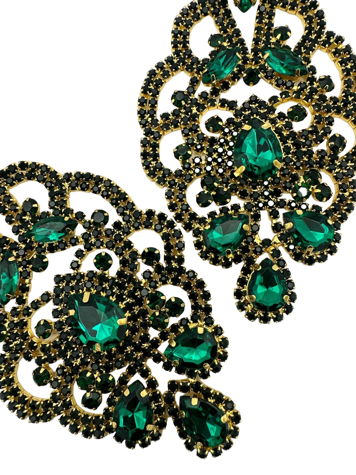 Elegant Glamorous Statement Crystal Diamante Rhinestone Dangle Earrings - Fatisha Boutique