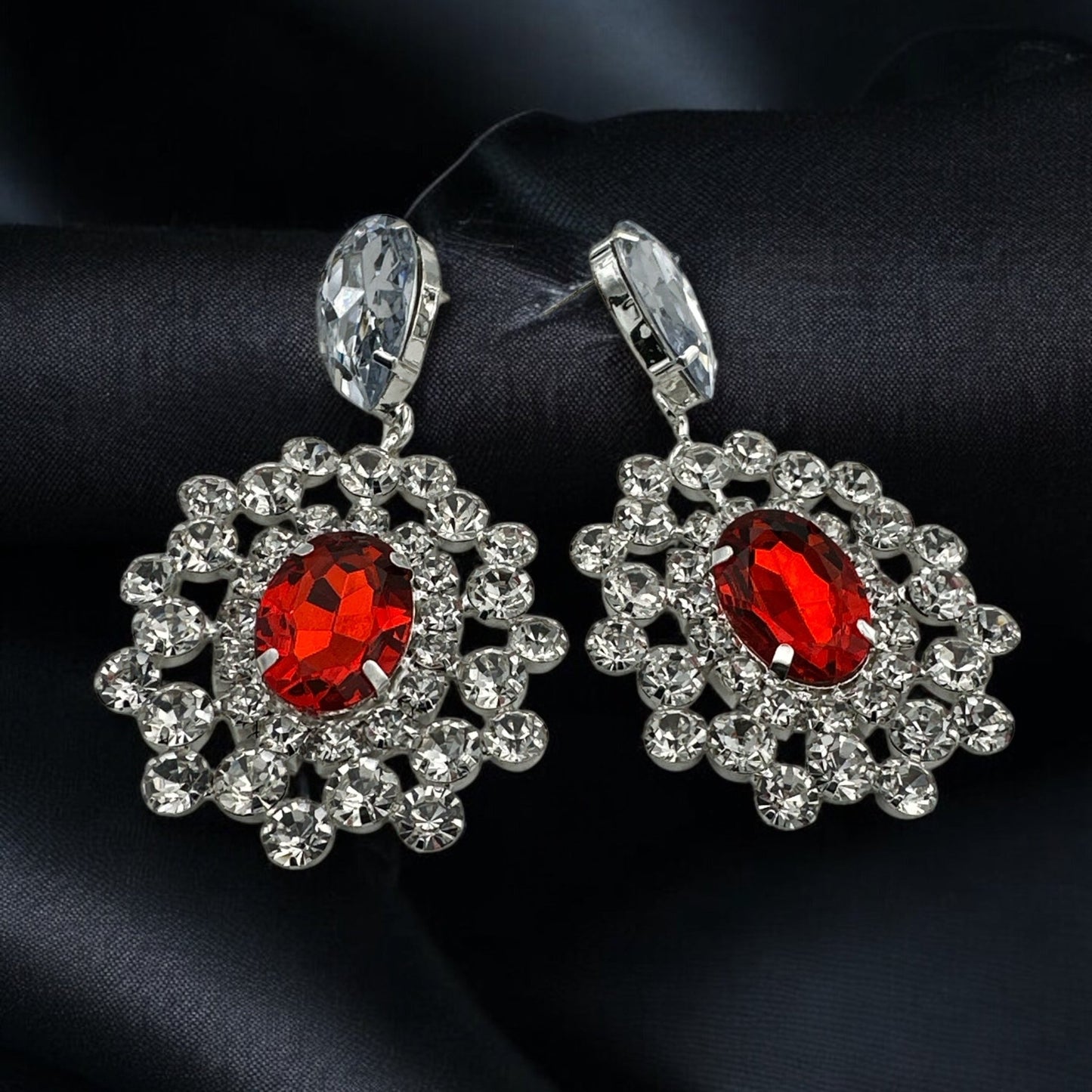 Elegant Glamorous Statement Diamante Rhinestone Dangle Earrings - Fatisha Boutique