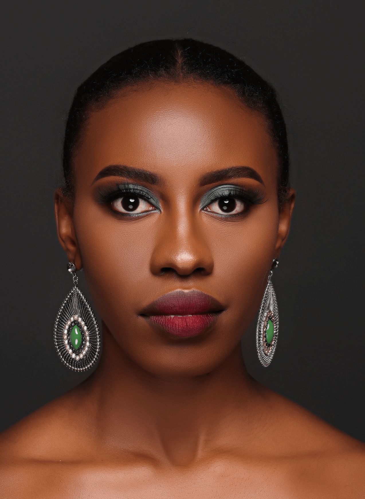 Elegant Green Resin Diamante Rhinestone Teardrop Dangle Statement Earrings - Fatisha Boutique