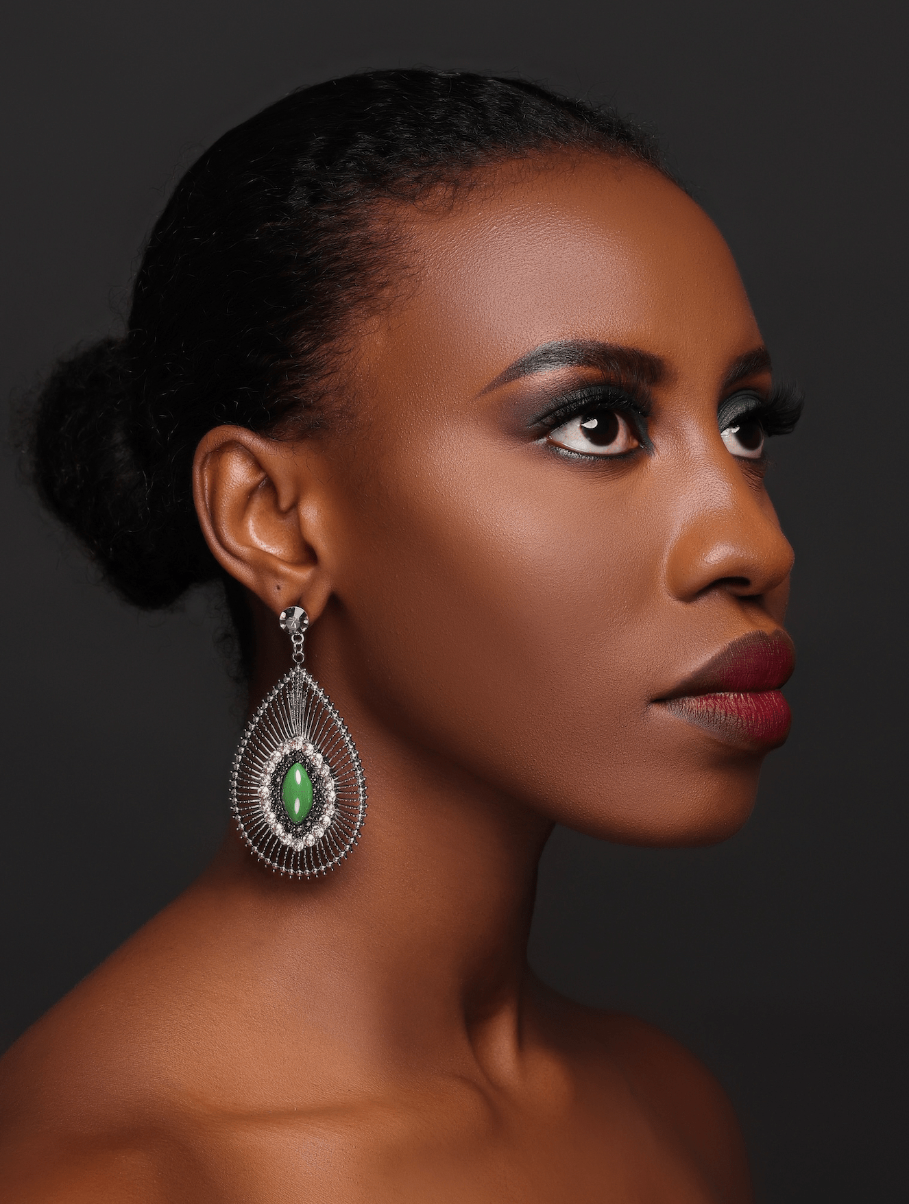 Elegant Green Resin Diamante Rhinestone Teardrop Dangle Statement Earrings - Fatisha Boutique