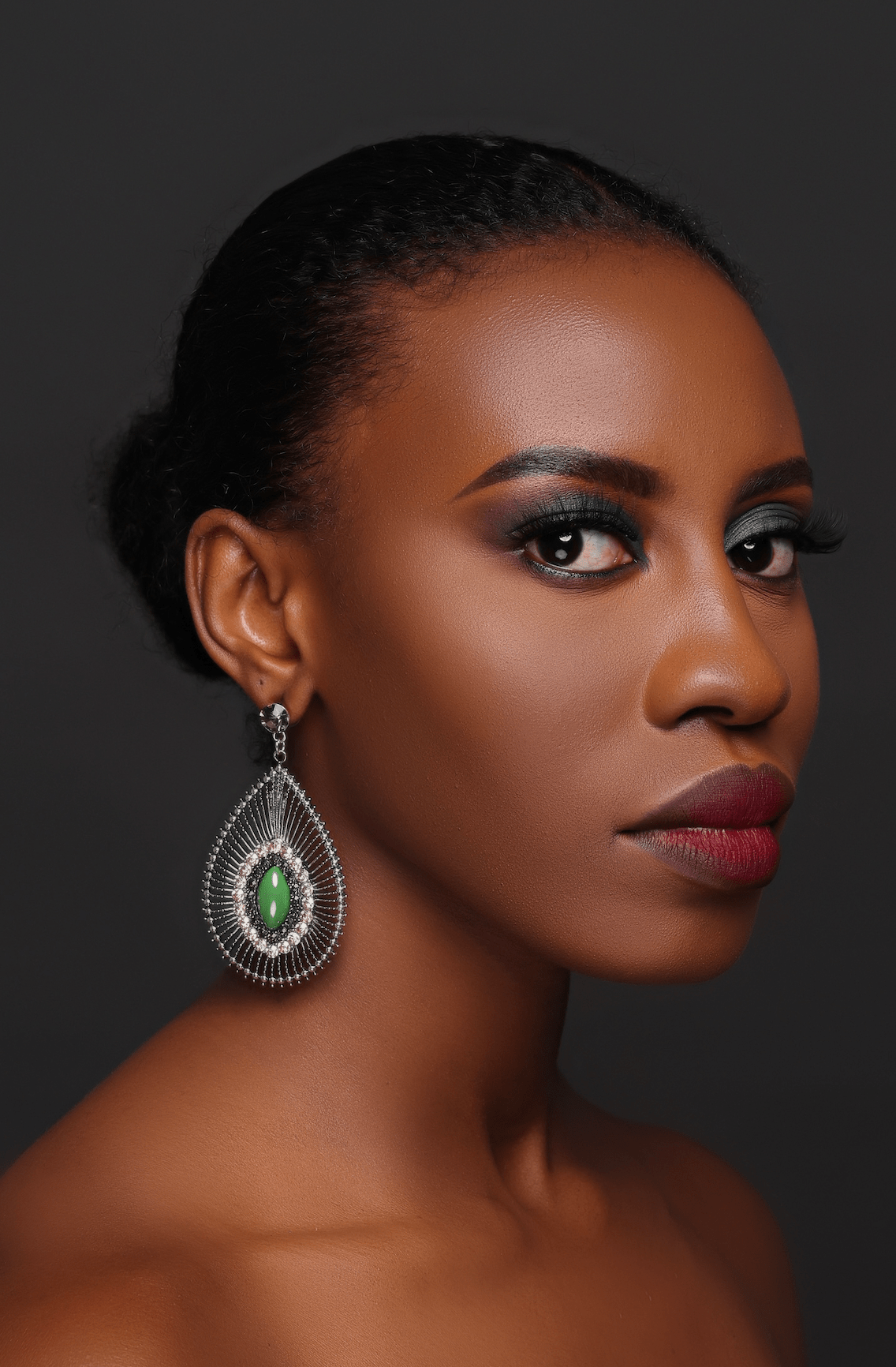 Elegant Green Resin Diamante Rhinestone Teardrop Dangle Statement Earrings - Fatisha Boutique