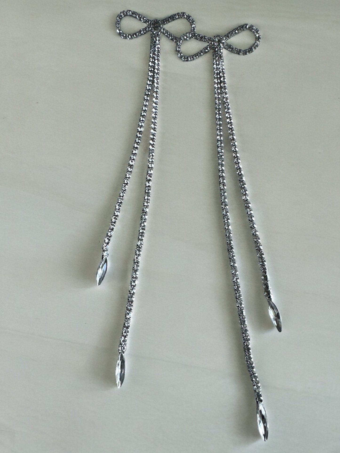 Elegant Long Statement Crystal Diamante Rhinestone Tassel Earrings - Fatisha Boutique