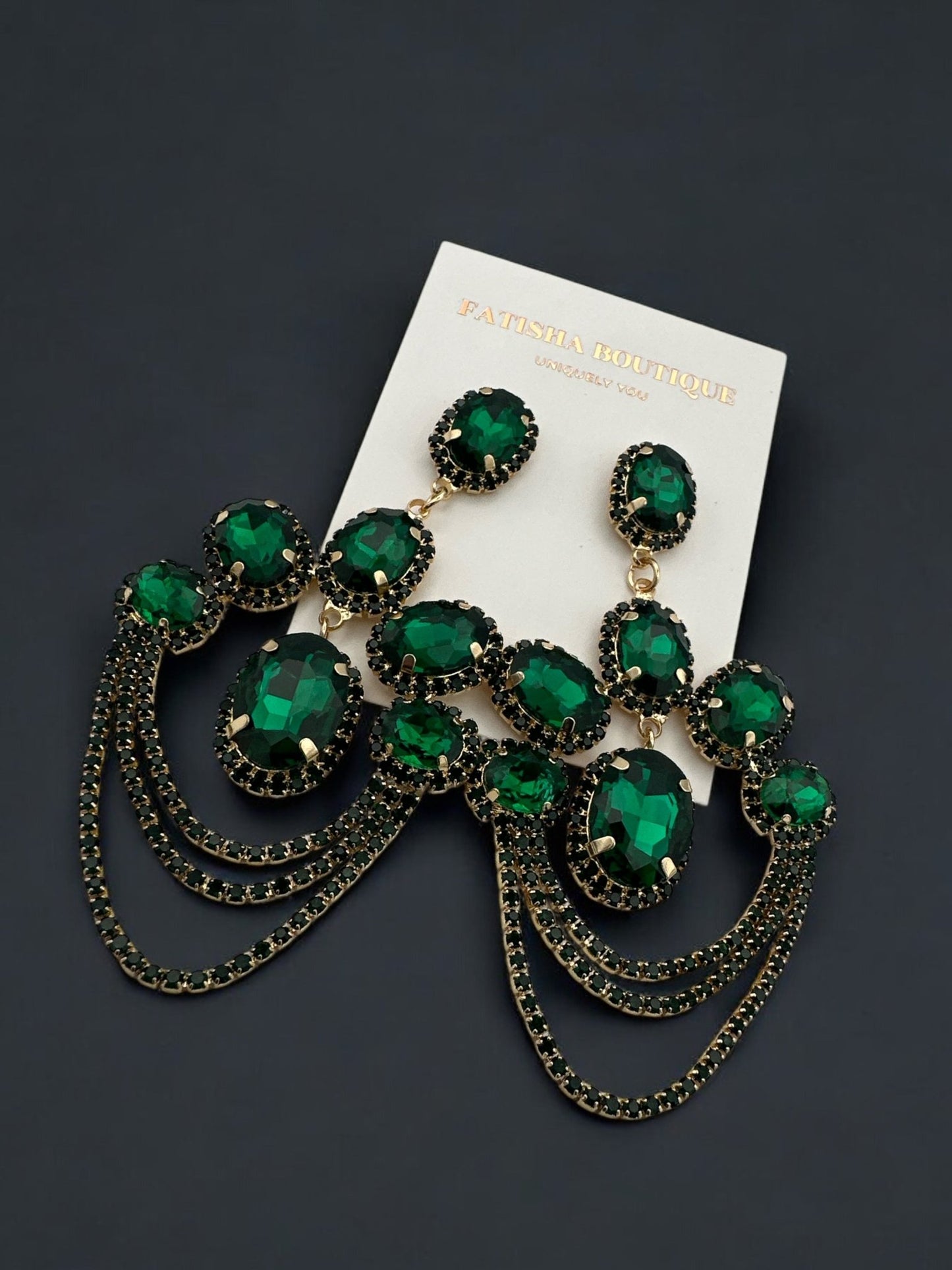 Elegant Luxurious Diamante Rhinestone Sparkle Tassels Statement Earrings - Fatisha Boutique