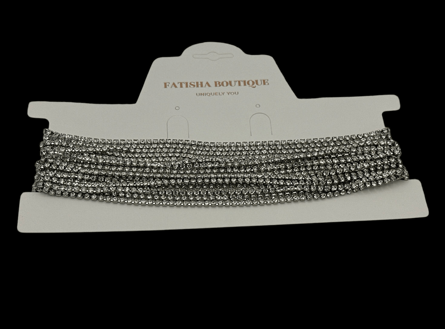 Elegant Multiple Rhinestone Chains Choker Necklaces - Fatisha Boutique
