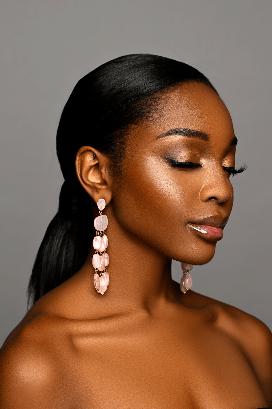Elegant Pink Long Drop Earrings – Delicate Layered Dangle Earrings for Women - Fatisha Boutique