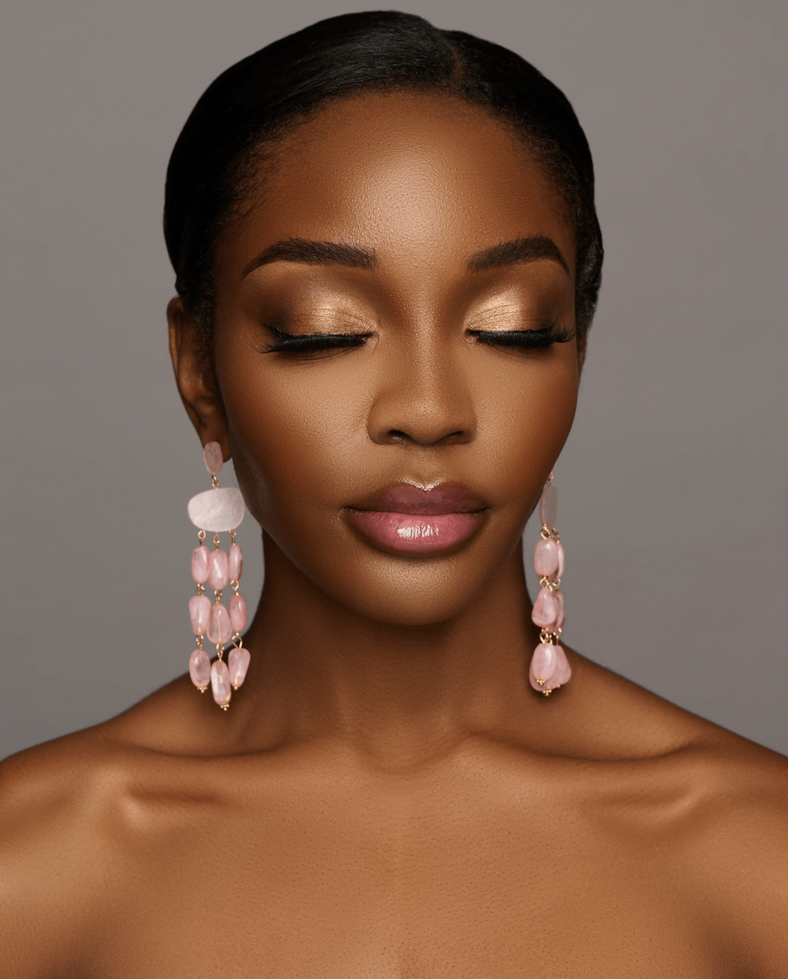 Elegant Pink Long Drop Earrings – Delicate Layered Dangle Earrings for Women - Fatisha Boutique