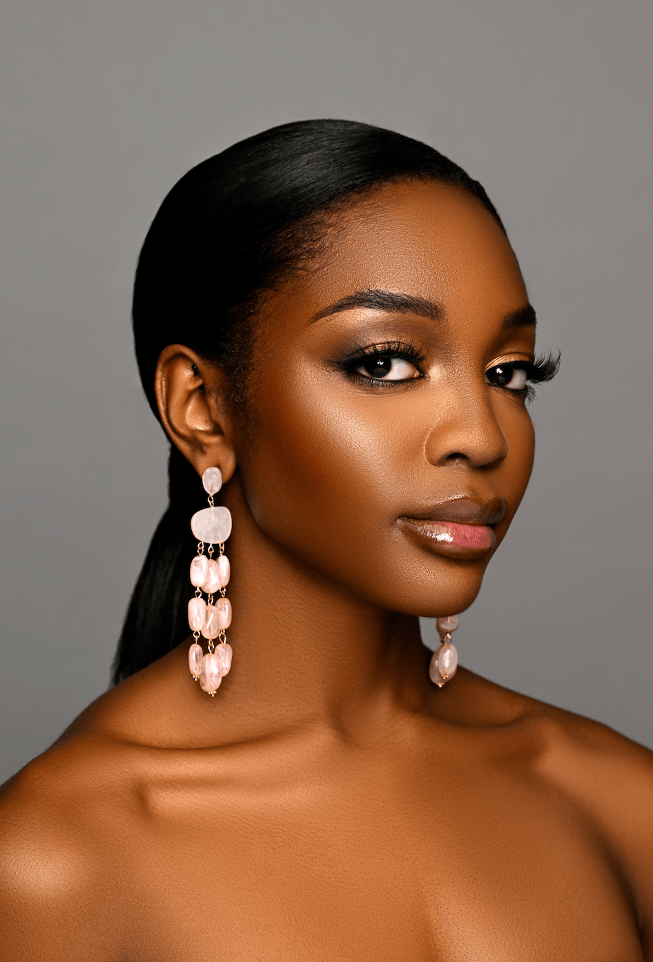 Elegant Pink Long Drop Earrings – Delicate Layered Dangle Earrings for Women - Fatisha Boutique