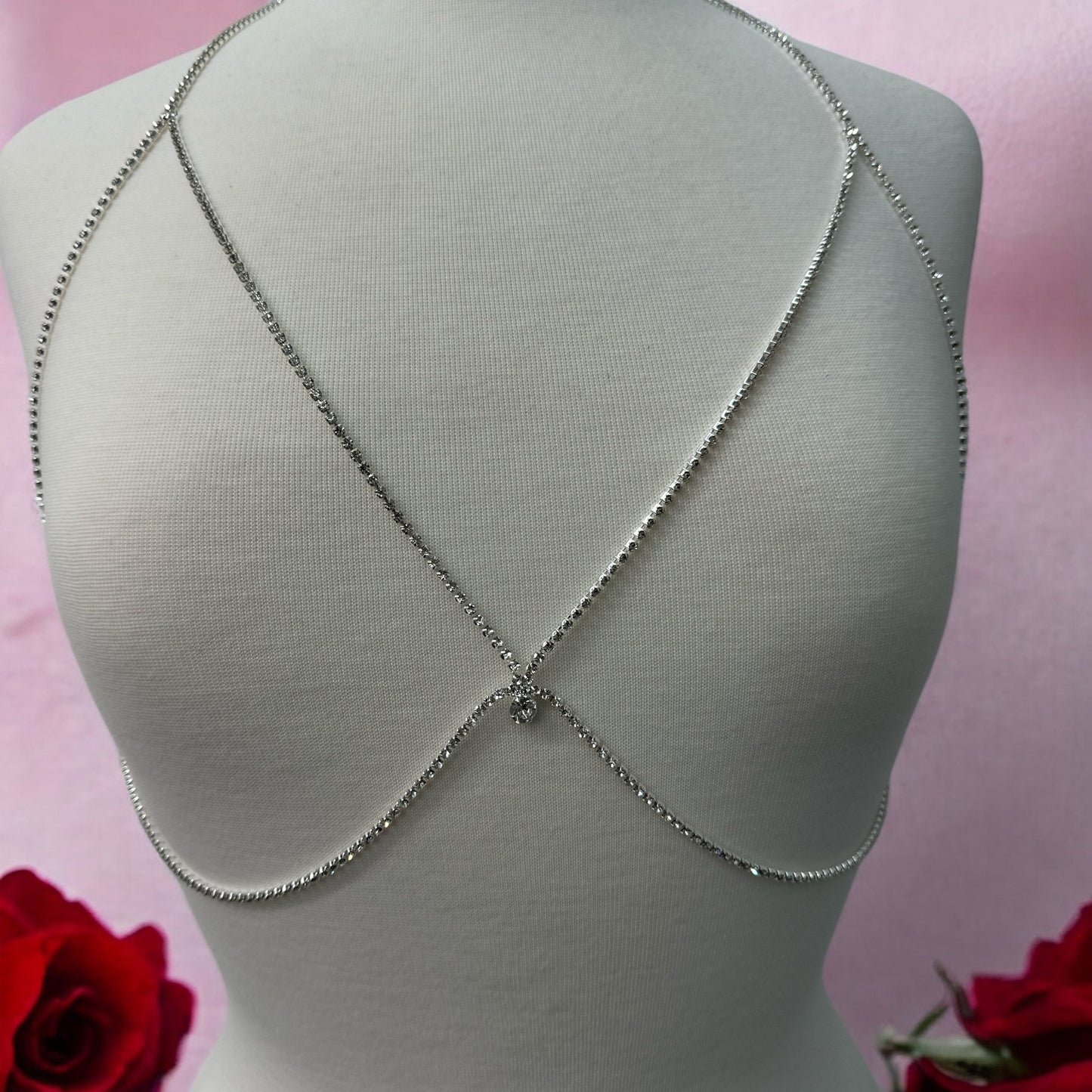 Elegant Rhinestone Body Chain Jewellery – Gold & Silver Variants - Fatisha Boutique