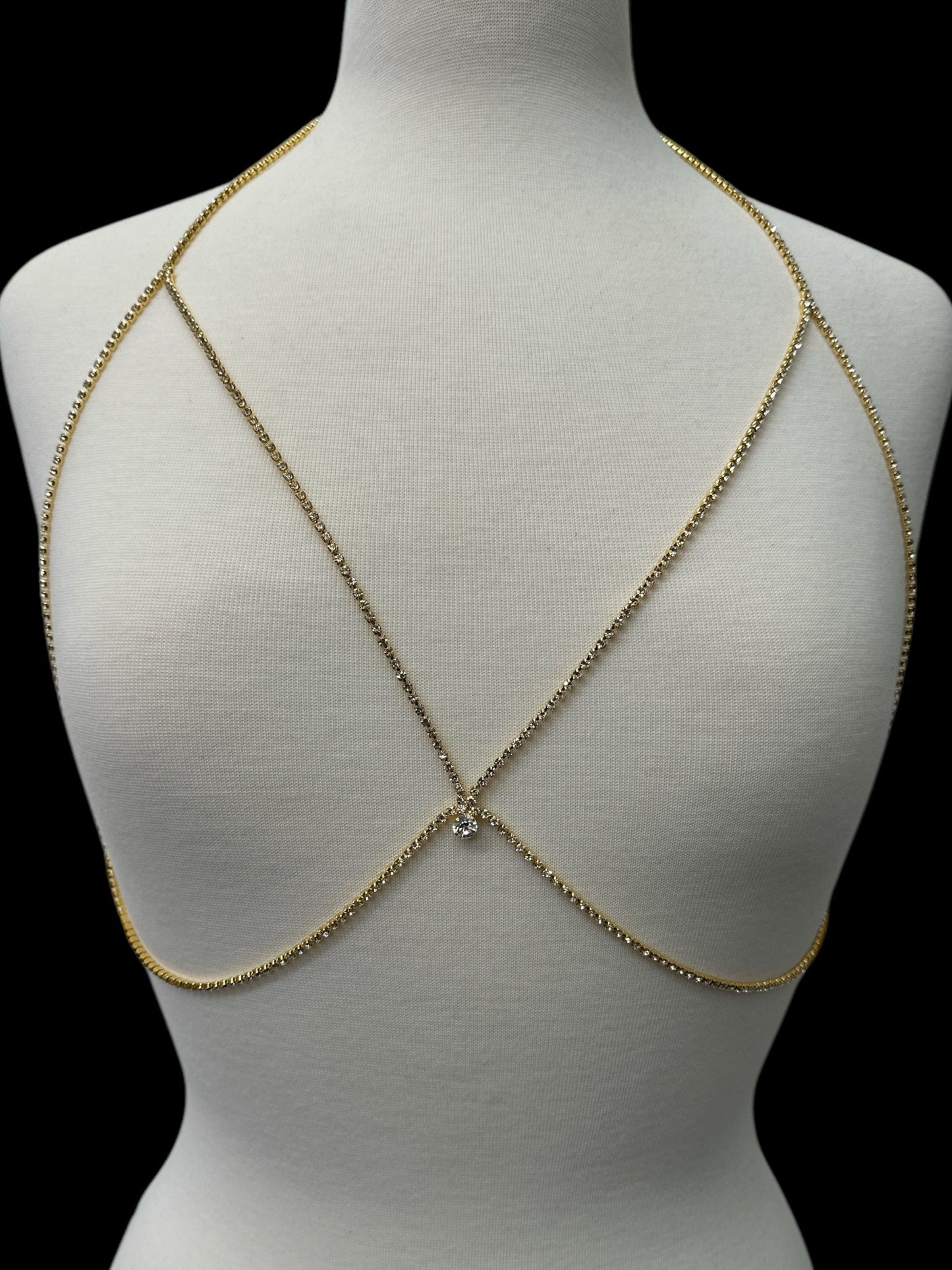 Elegant Rhinestone Body Chain Jewellery – Gold & Silver Variants - Fatisha Boutique