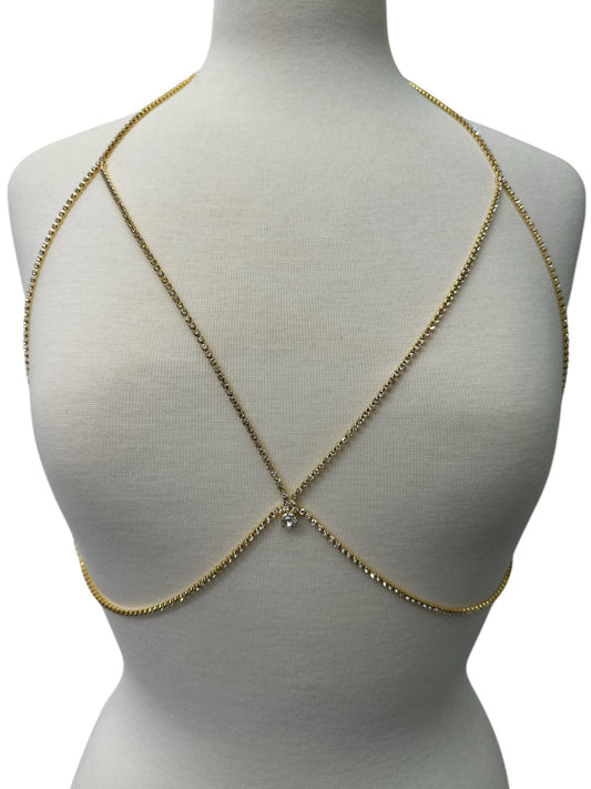 Elegant Rhinestone Body Chain Jewellery – Gold & Silver Variants - Fatisha Boutique